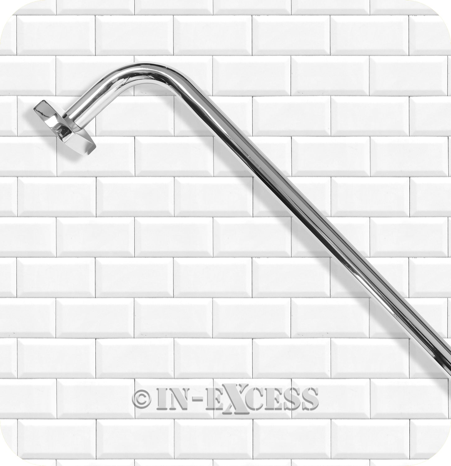 Metlex Majestic Bathroom Accessories Fixed End Towel Rail 24" - Chrome Finish