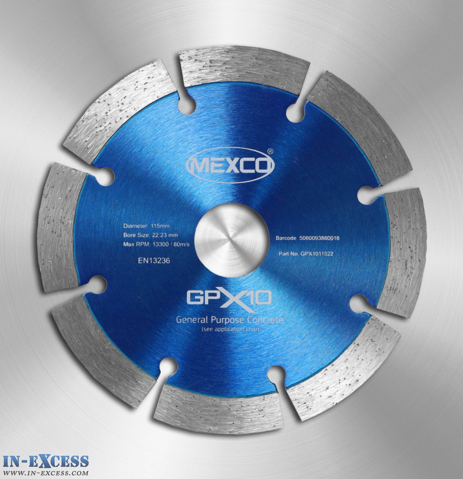 Mexco Professional GPX10 Diamond Cutting Disc for Concrete 115mm
