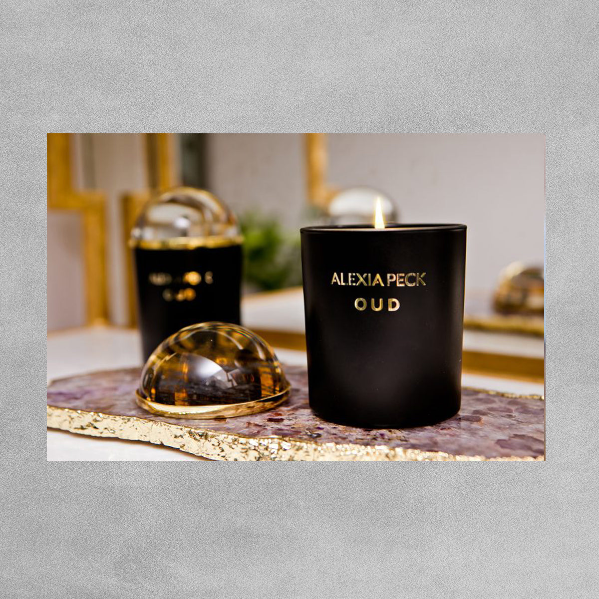 Alexia Peck 'Morrocan' Rose & Amber Candle and Paperweight