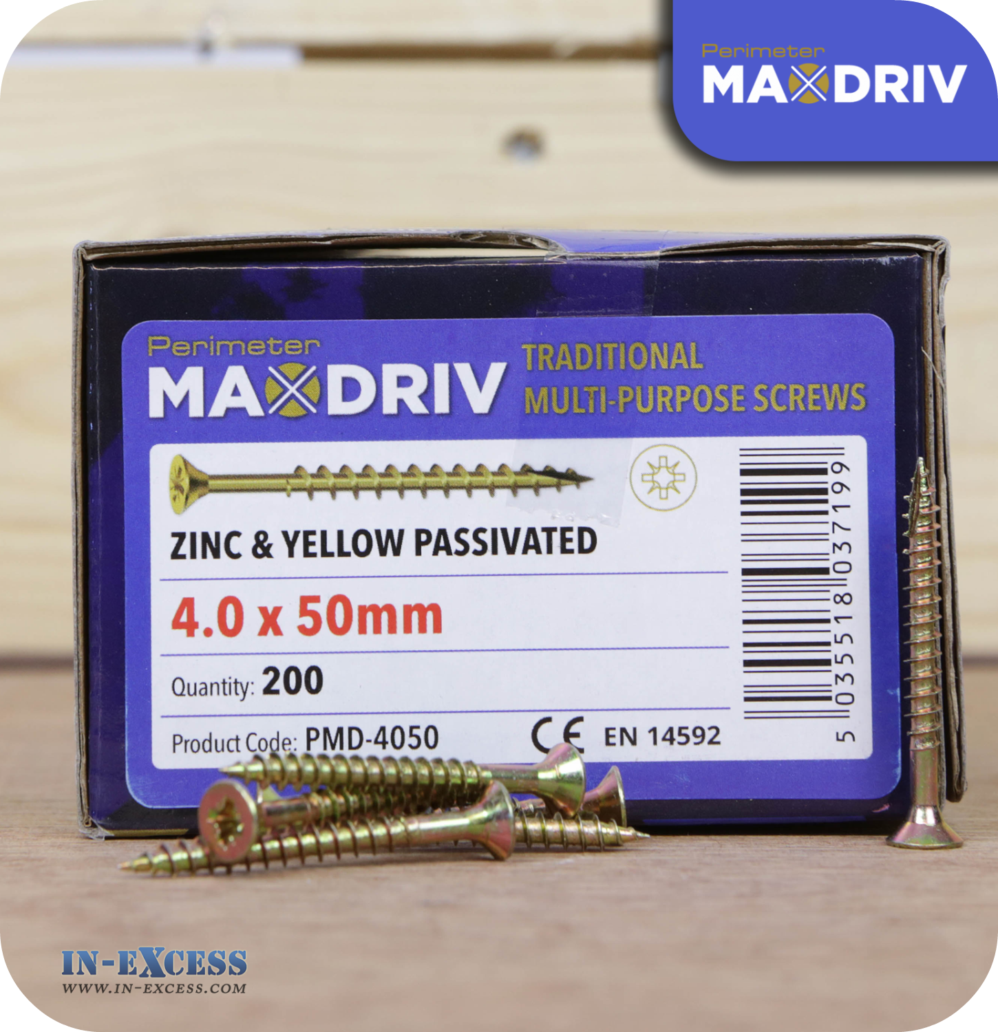 Perimeter MaxDriv Traditional Multi Purpose Screws 4.0 x 50mm - Pack of 200