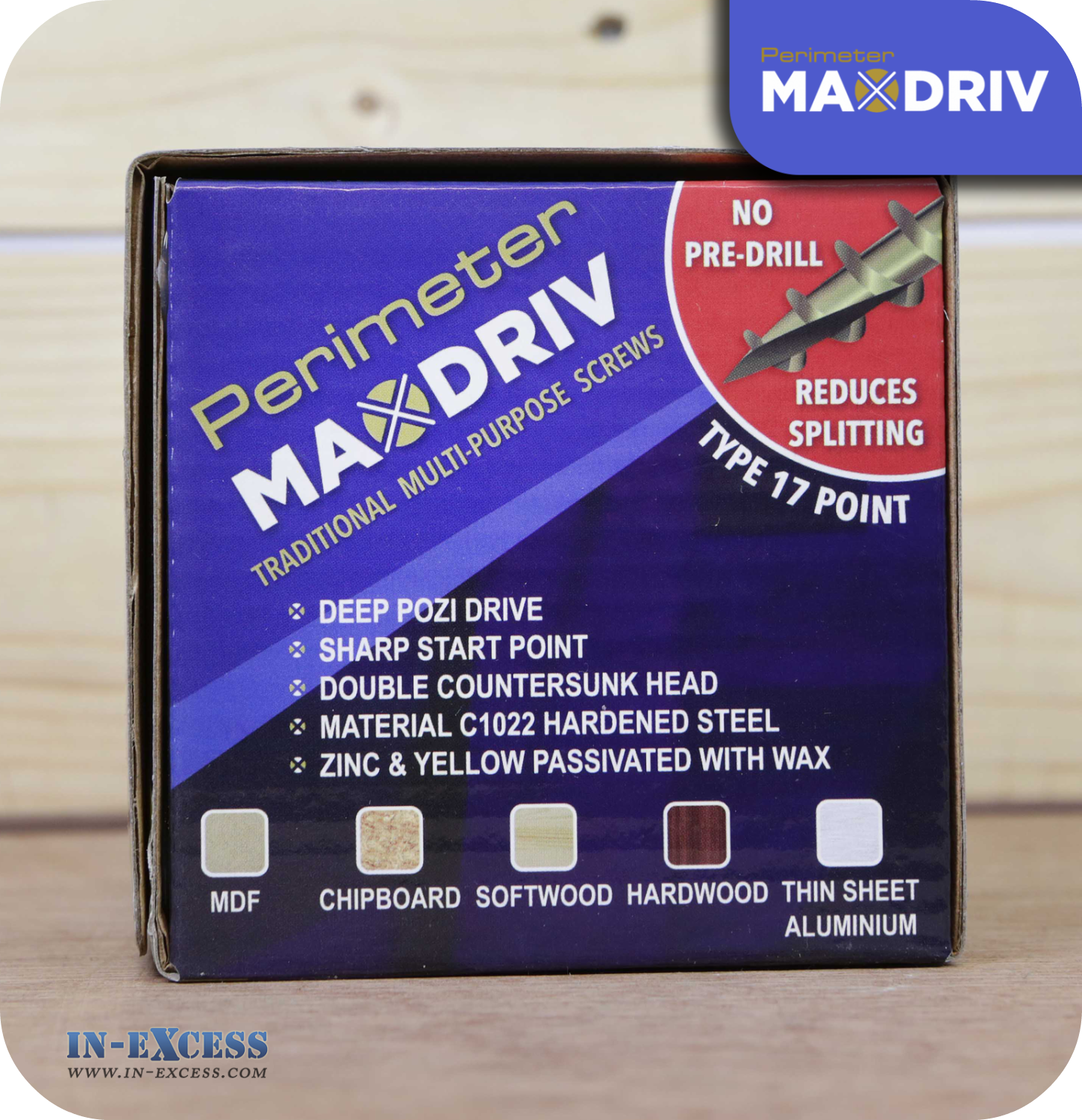 Perimeter MaxDriv Traditional Multi Purpose Screws 4.0 x 50mm - Pack of 200