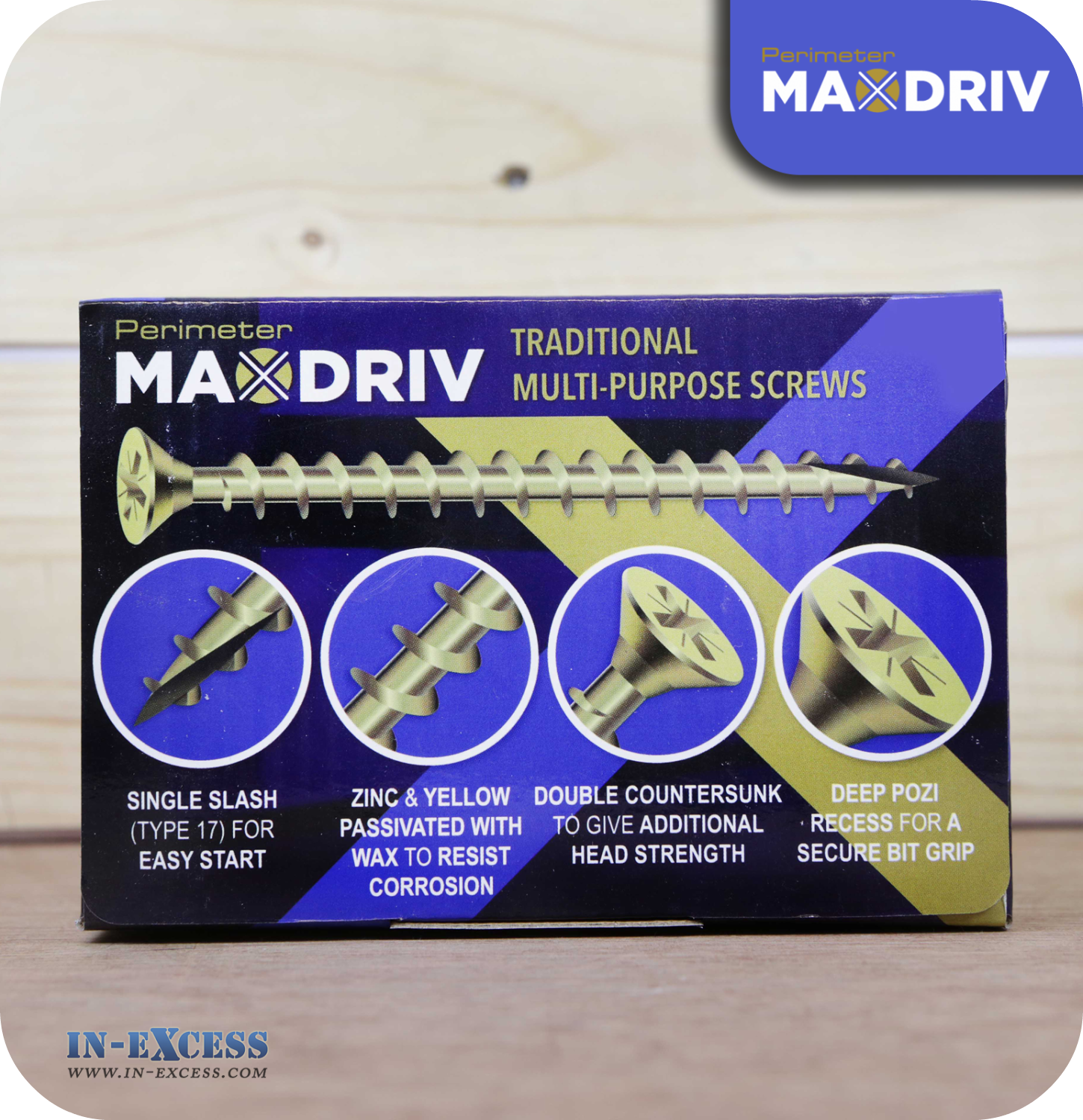Perimeter MaxDriv Traditional Multi Purpose Screws 3.5 x 50mm - Pack of 200
