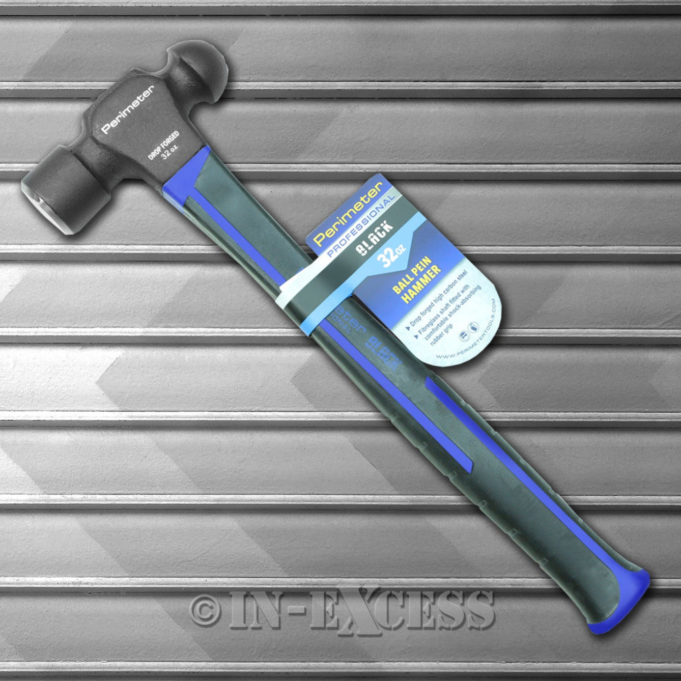 Perimeter Professional Black Drop Forged High Carbon Steel Ball Pein Hammer - 32oz