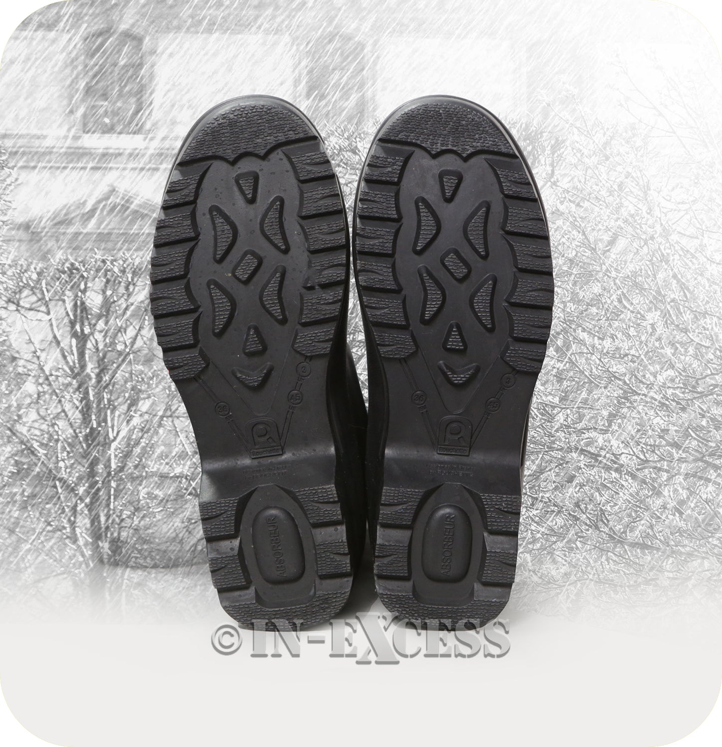 Rouchette Stylish Adjustable Leather Buckle Slim Wellington Walking Boots - Black