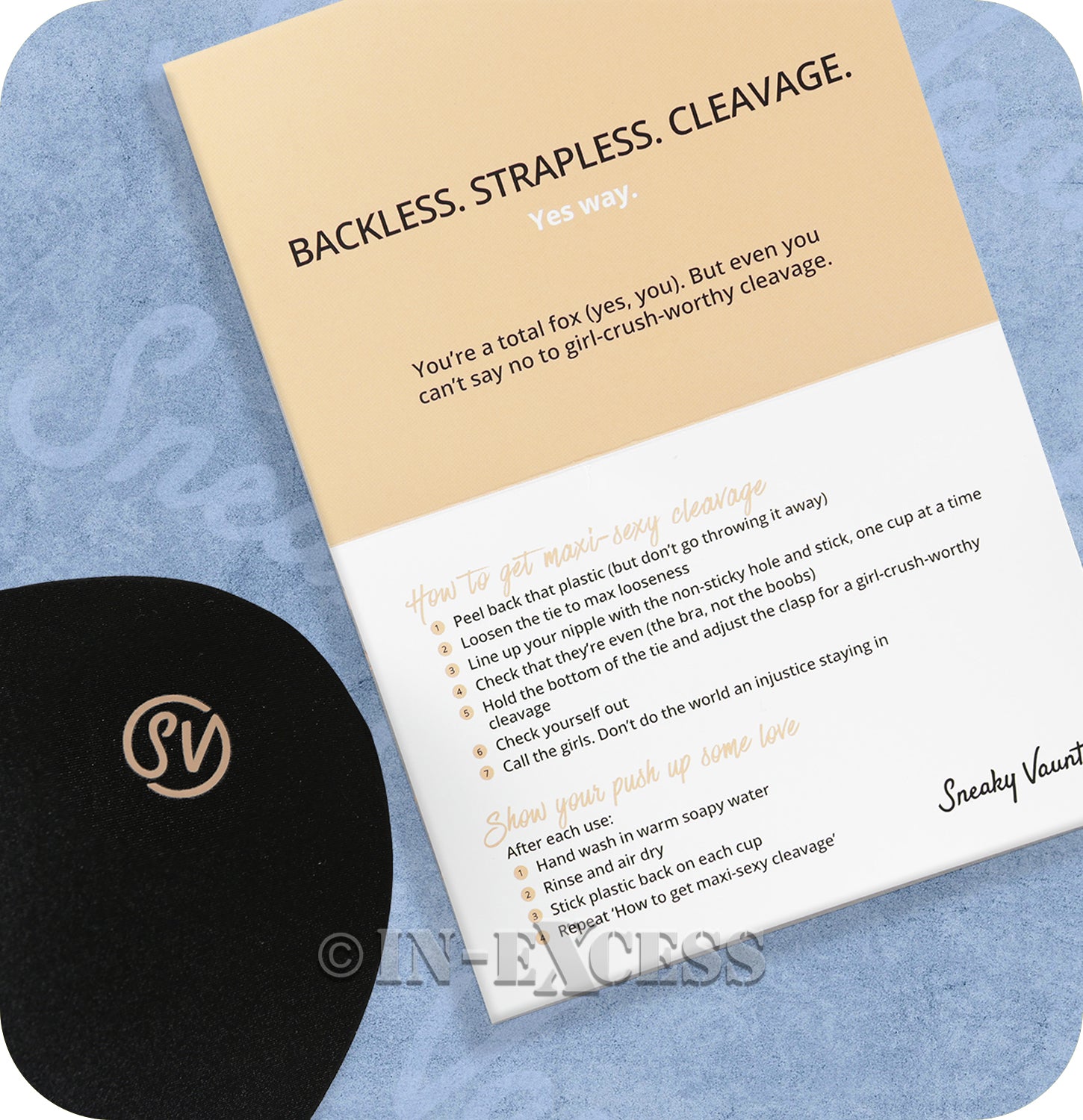 Sneaky Vaunt The Orginal Sticky Strapless Push Up Bra - Black