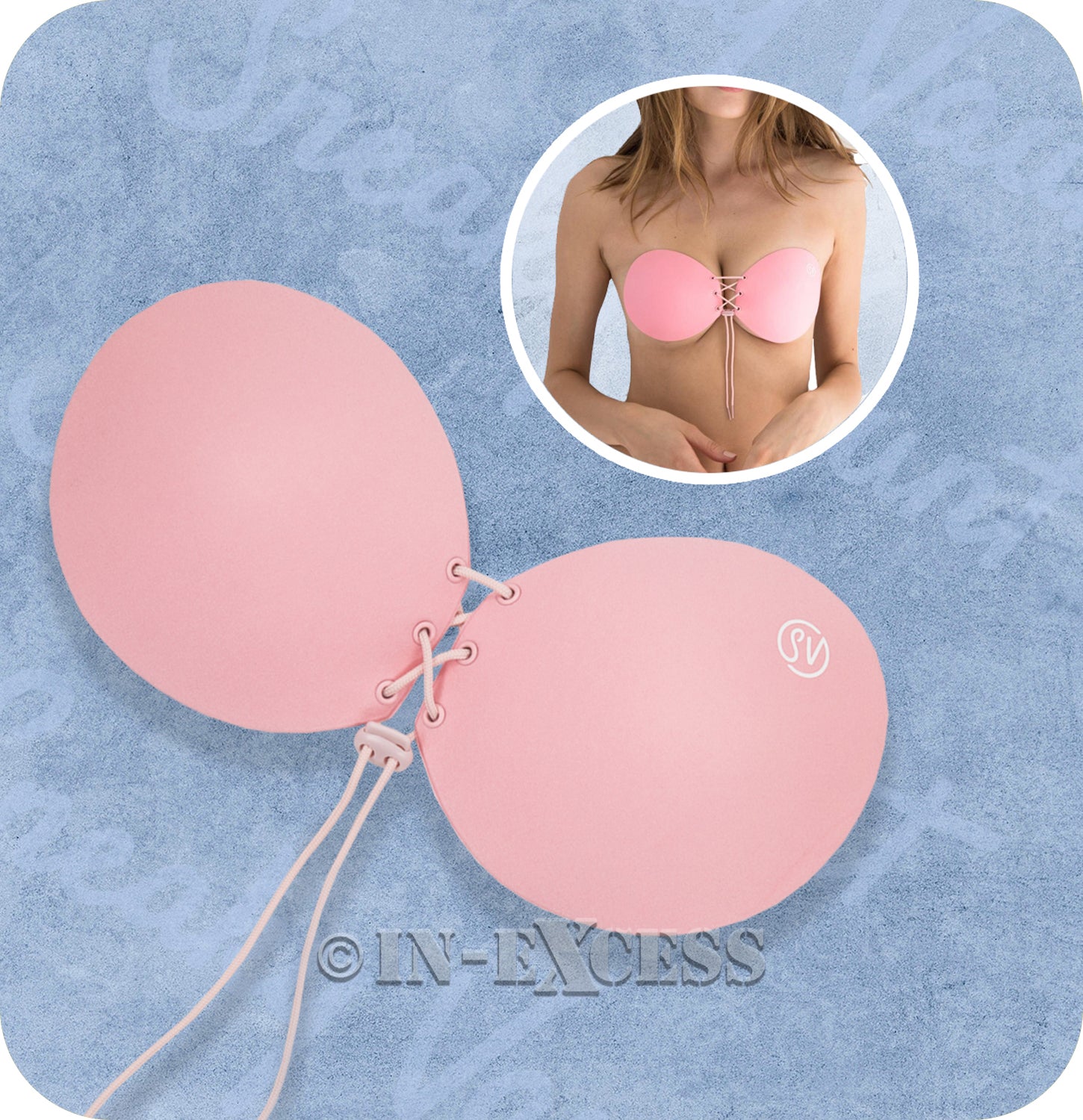 Sneaky Vaunt The Orginal Sticky Strapless Push Up Bra - Pink