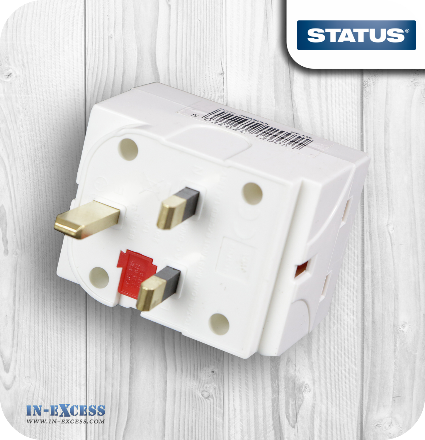 Status 3 Way Fused Plug Socket Adaptor