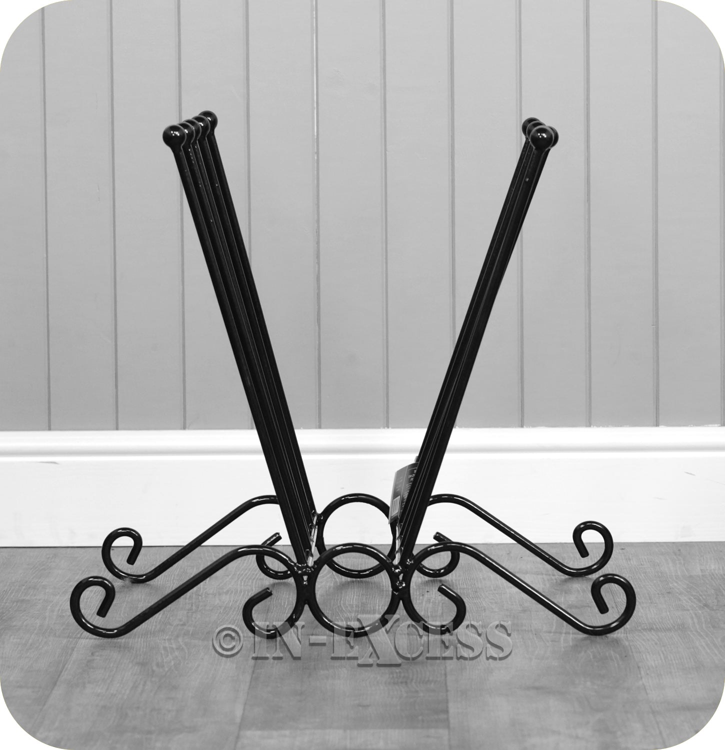 Tom Chambers Heavy Duty Decorative Double Wellington Boot Stand Holder - Black
