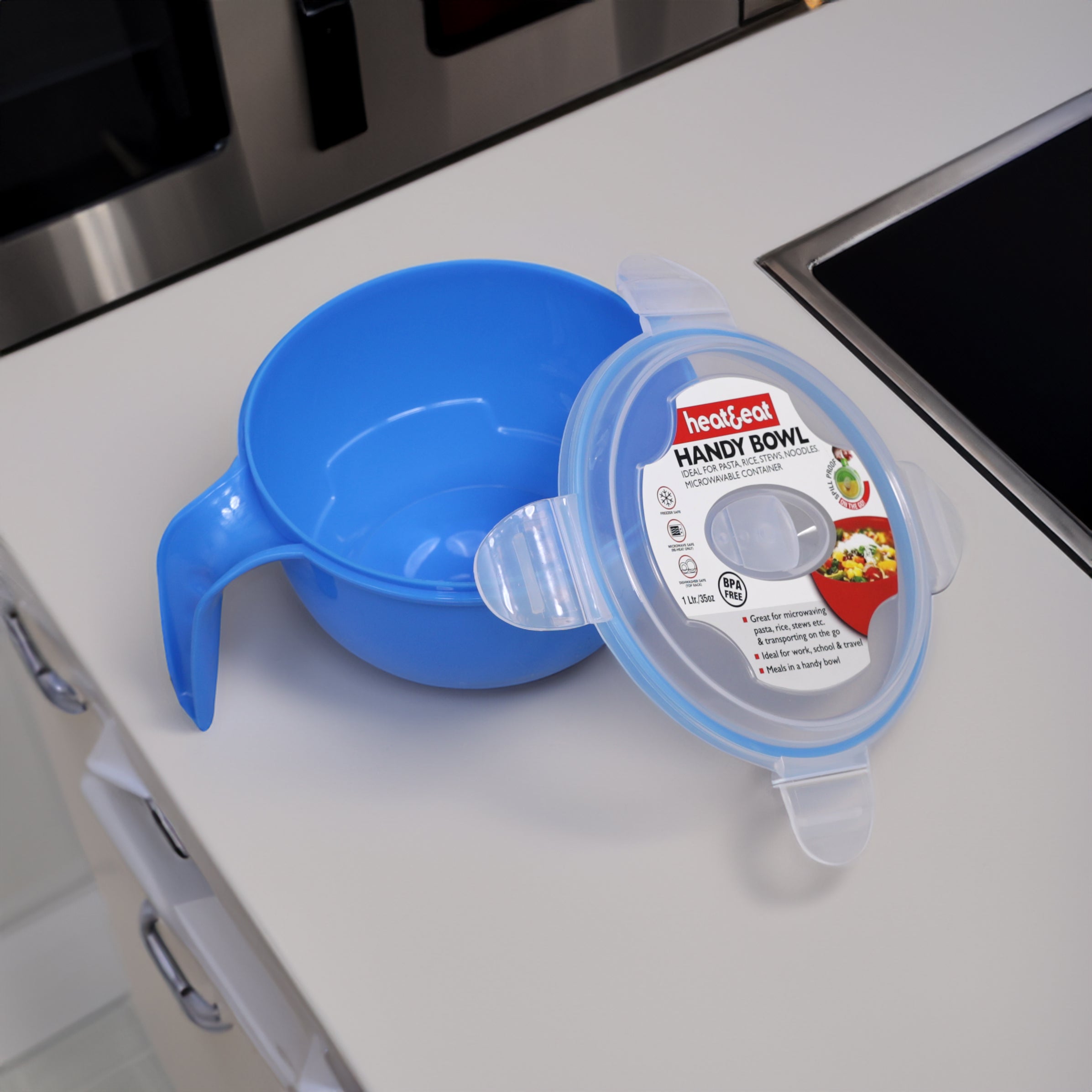 Heat & Eat Handy Microwave Bowl - 1 Litre - Assorted Colours