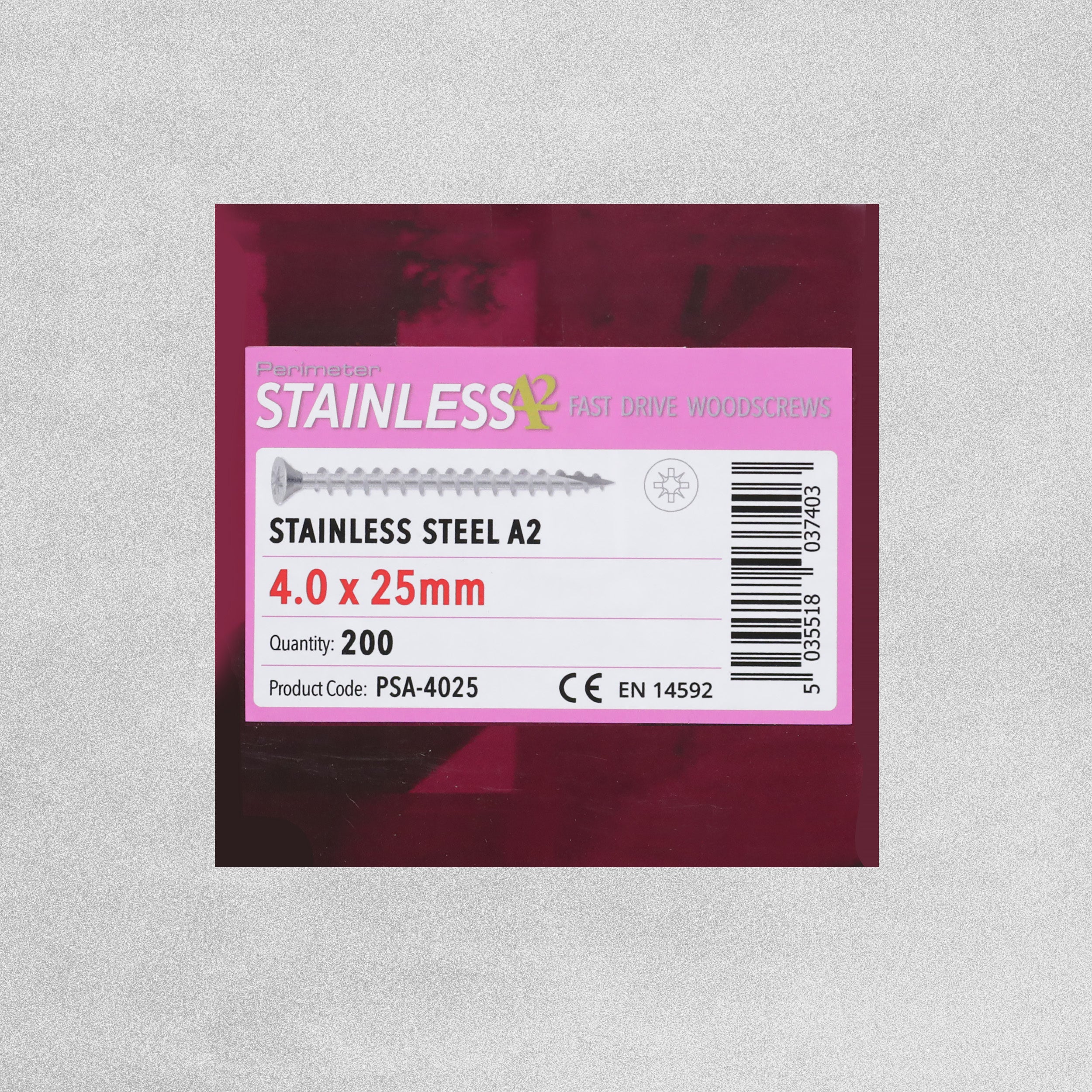 Perimeter Stainless Steel A2 Wood Screws - 4.0 x 25mm - Pack of 200