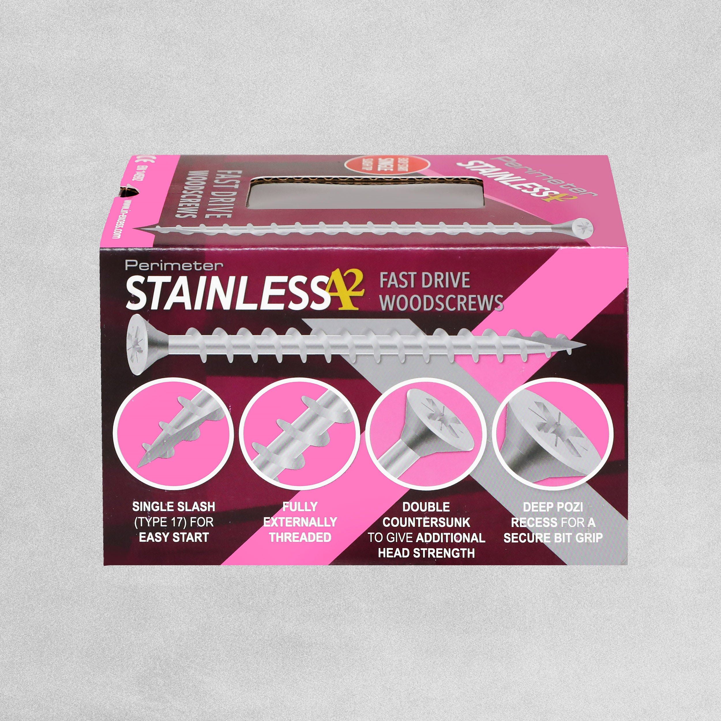 Perimeter Stainless Steel A2 Wood Screws - 5.0 x 40mm - Pack of 200
