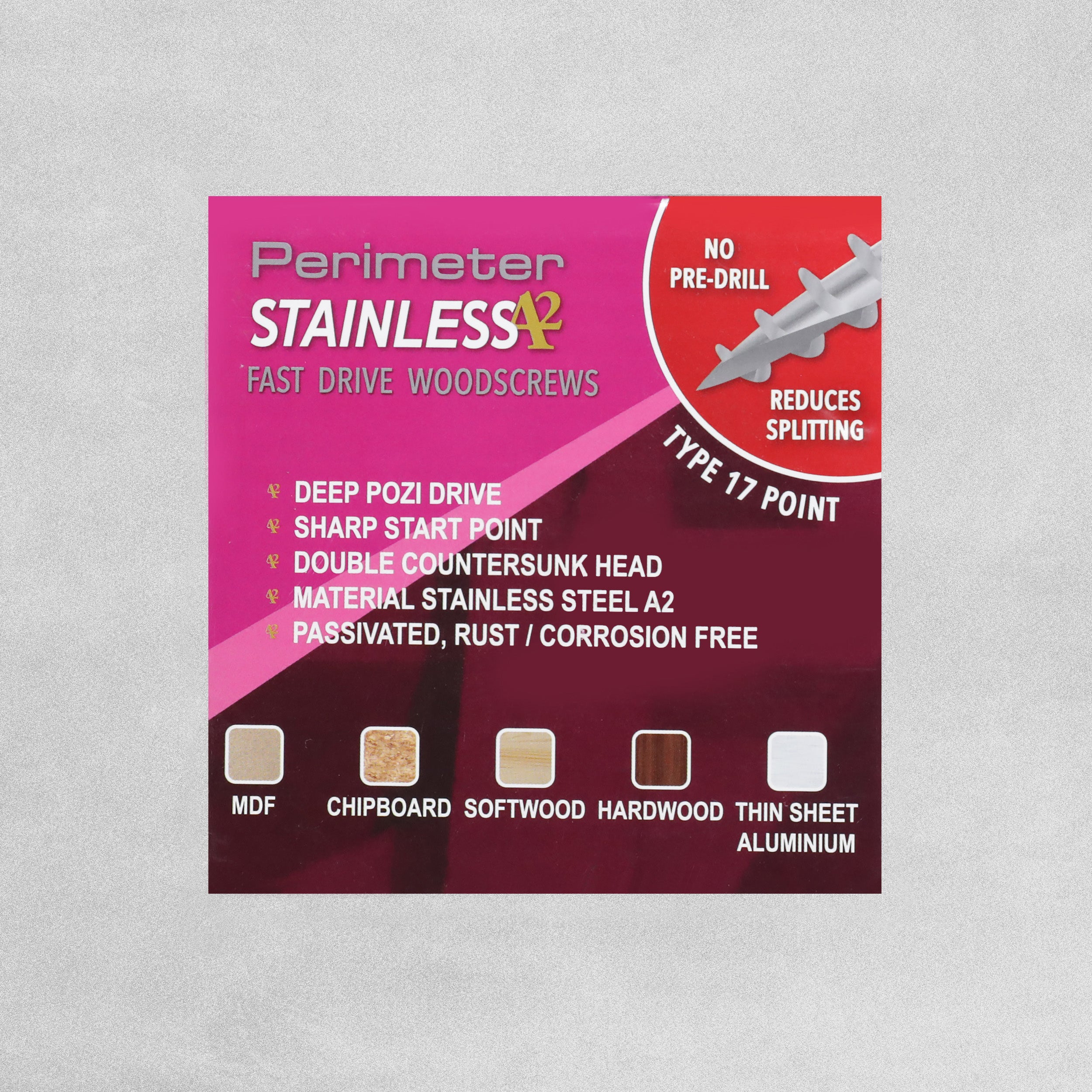 Perimeter Stainless Steel A2 Wood Screws - 5.0 x 40mm - Pack of 200