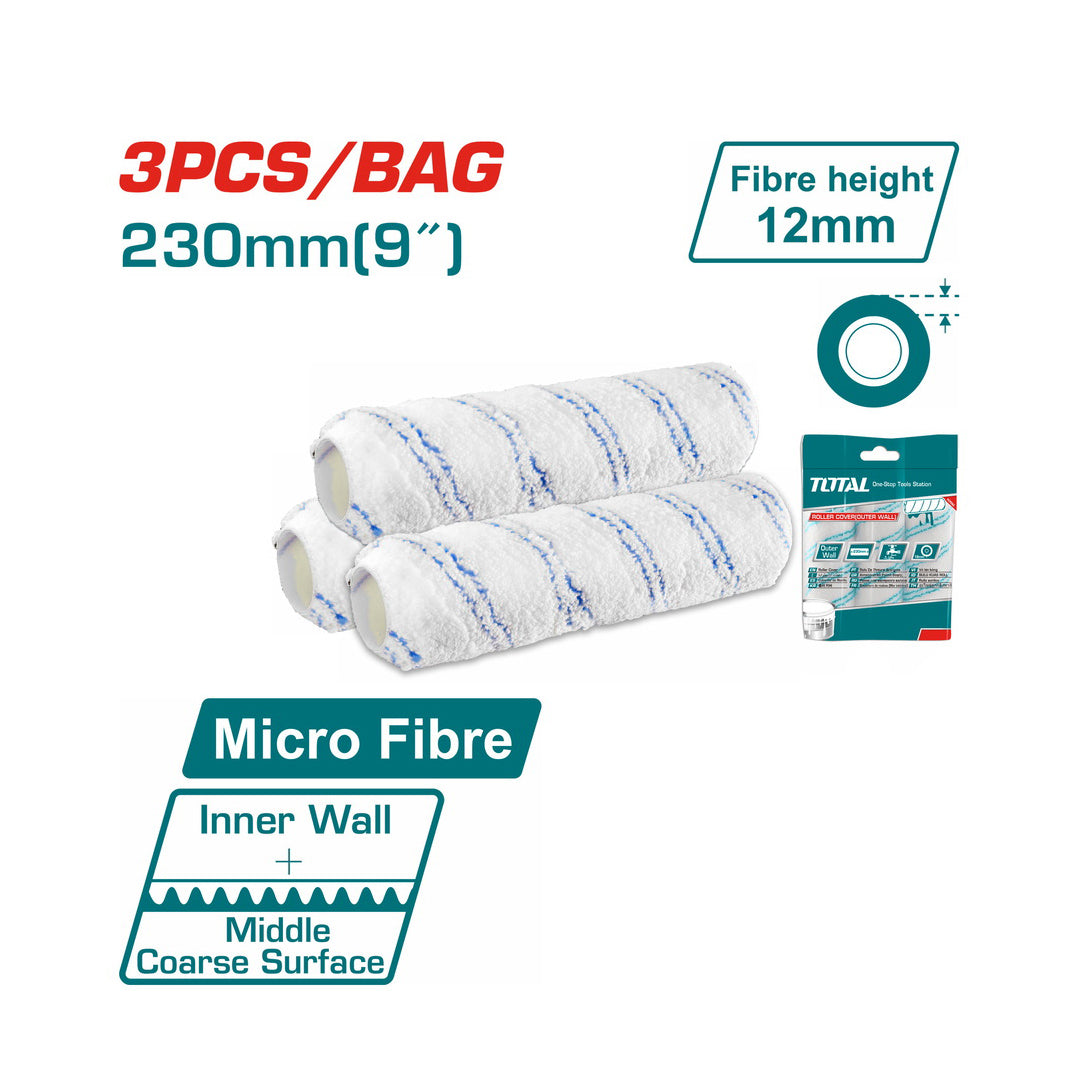 Total Roller Covers 3pcs 230mm 9" (Inner Wall) - THRC56091203