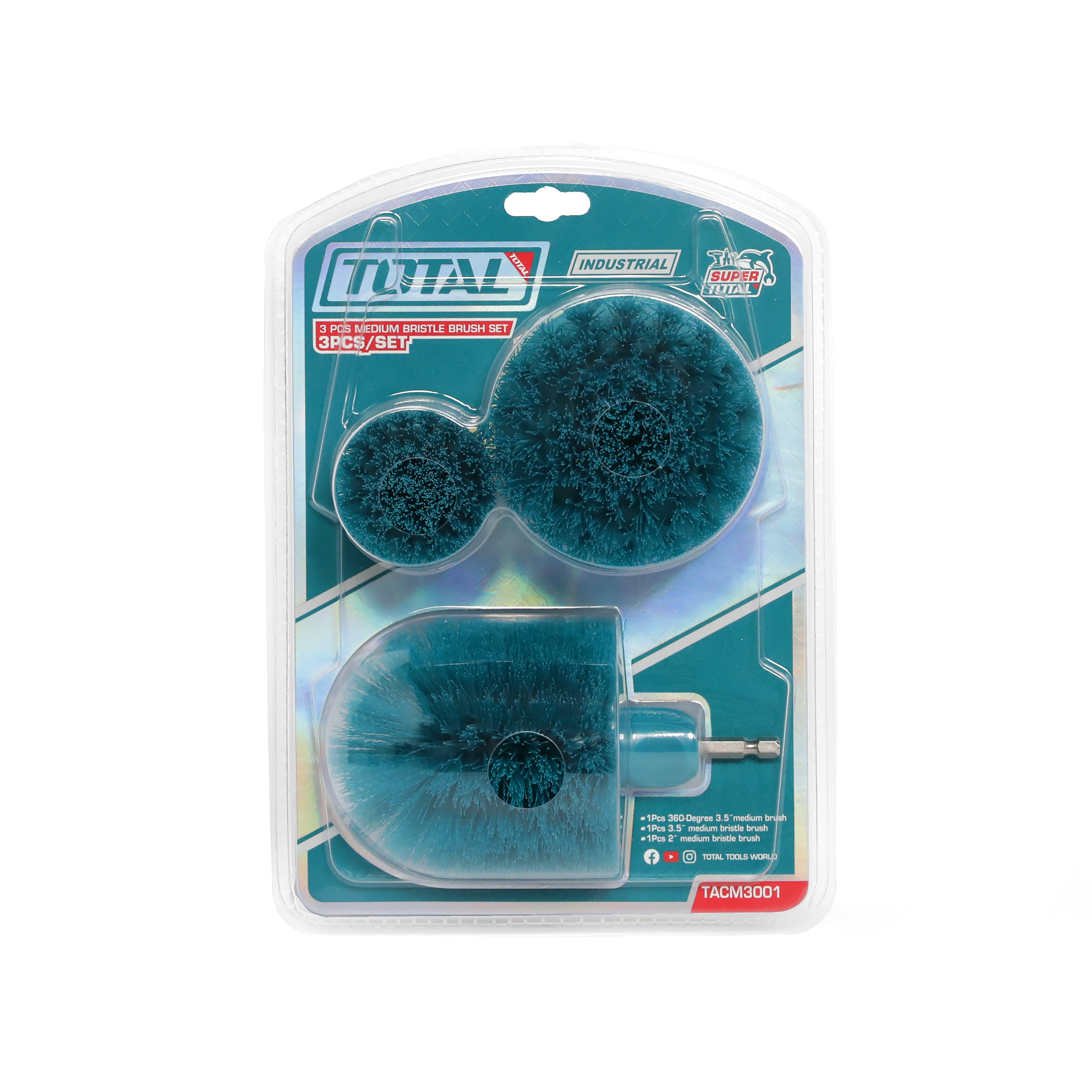 Total Medium Bristle Brush Set - 3pcs - TACM3001