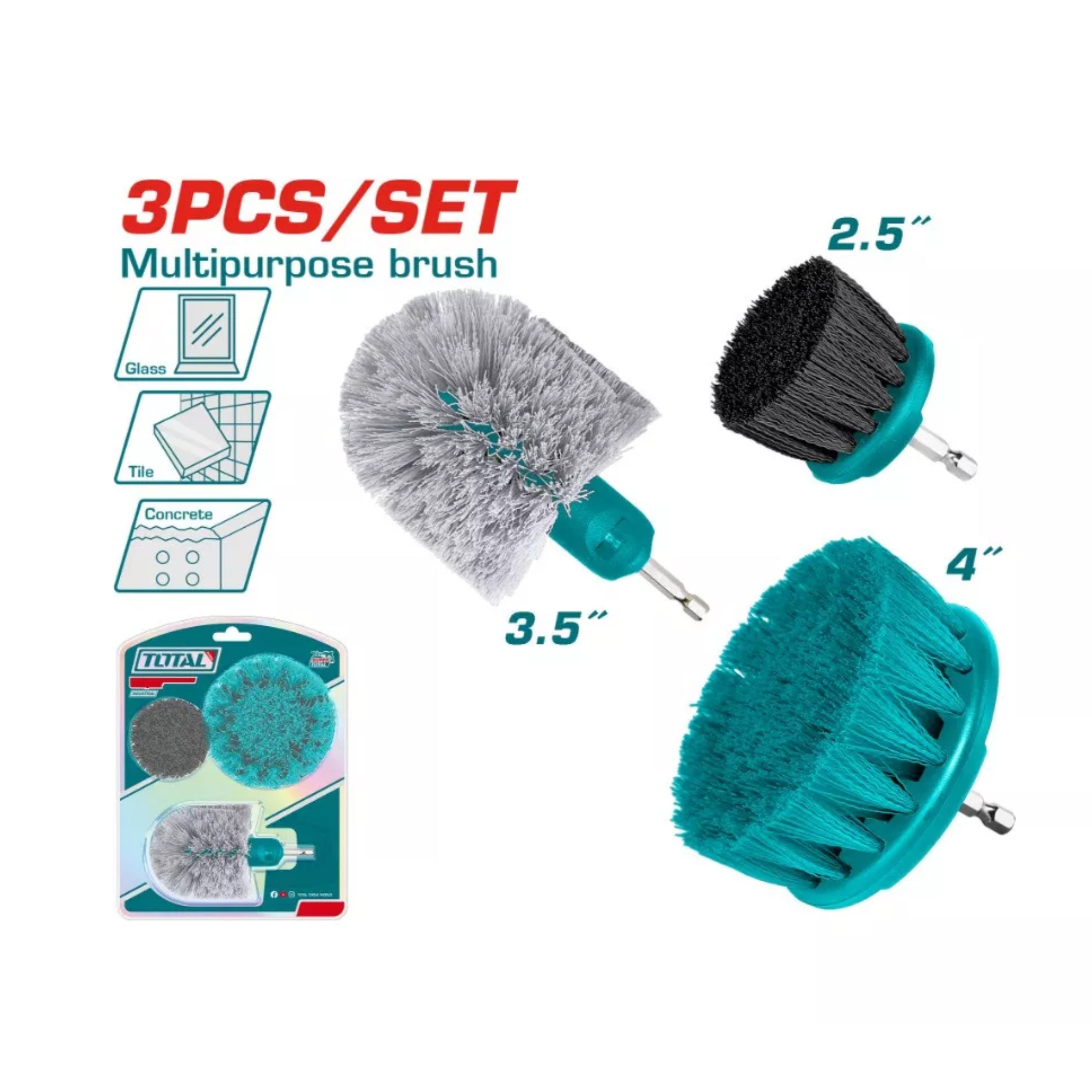 Total Multi Purpose Brush Set - 3pcs - TACB0301