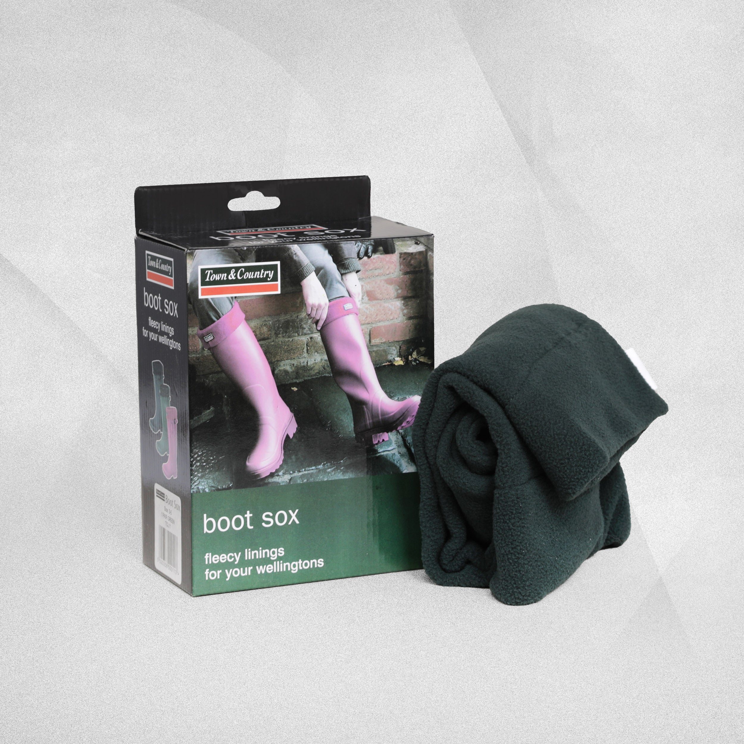 Town & Country Fleece Boot Sox - Wellington Boot Liners - Green
