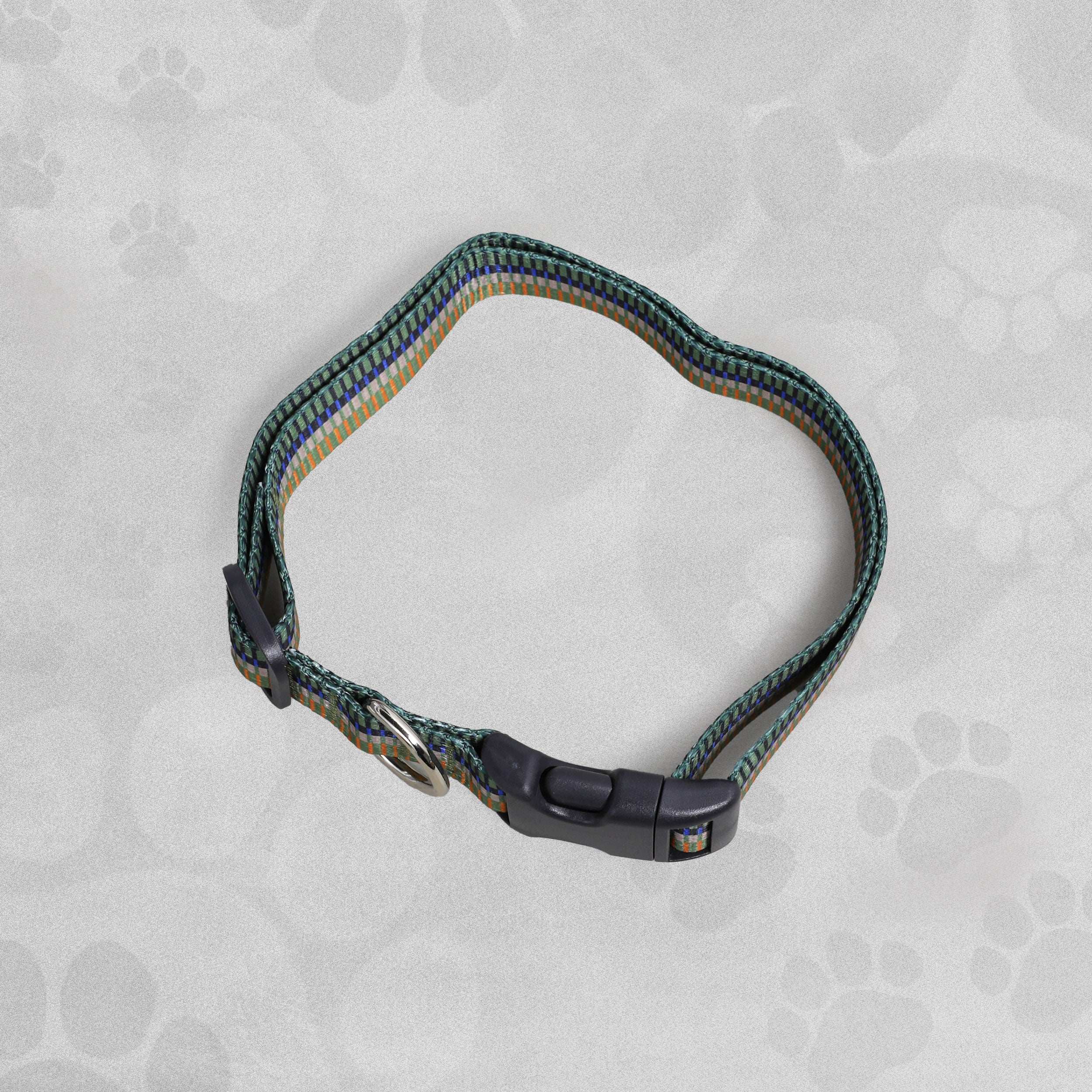 Dog Collar - Multi Coloured Striped - Various Sizes Available