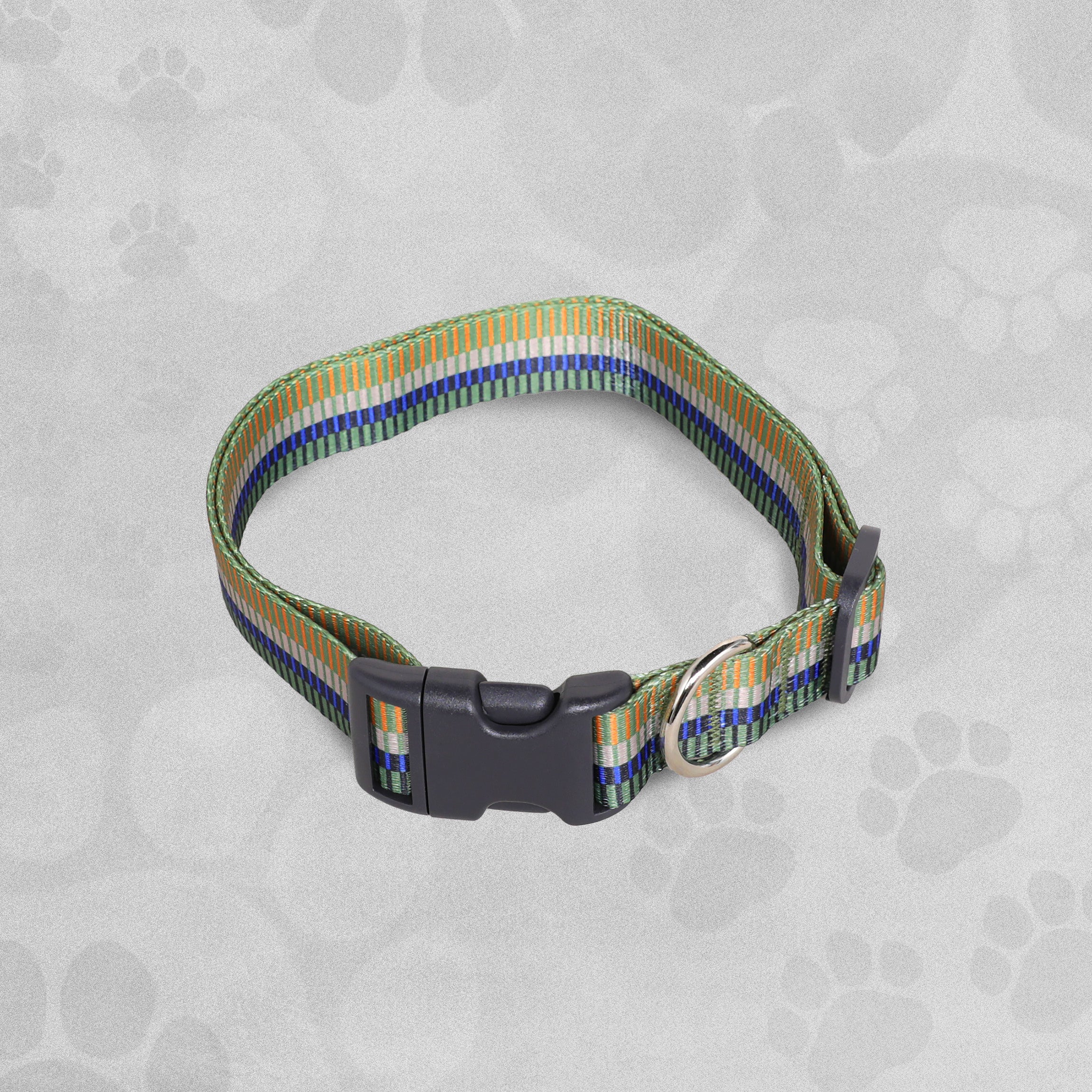 Dog Collar - Multi Coloured Striped - Various Sizes Available