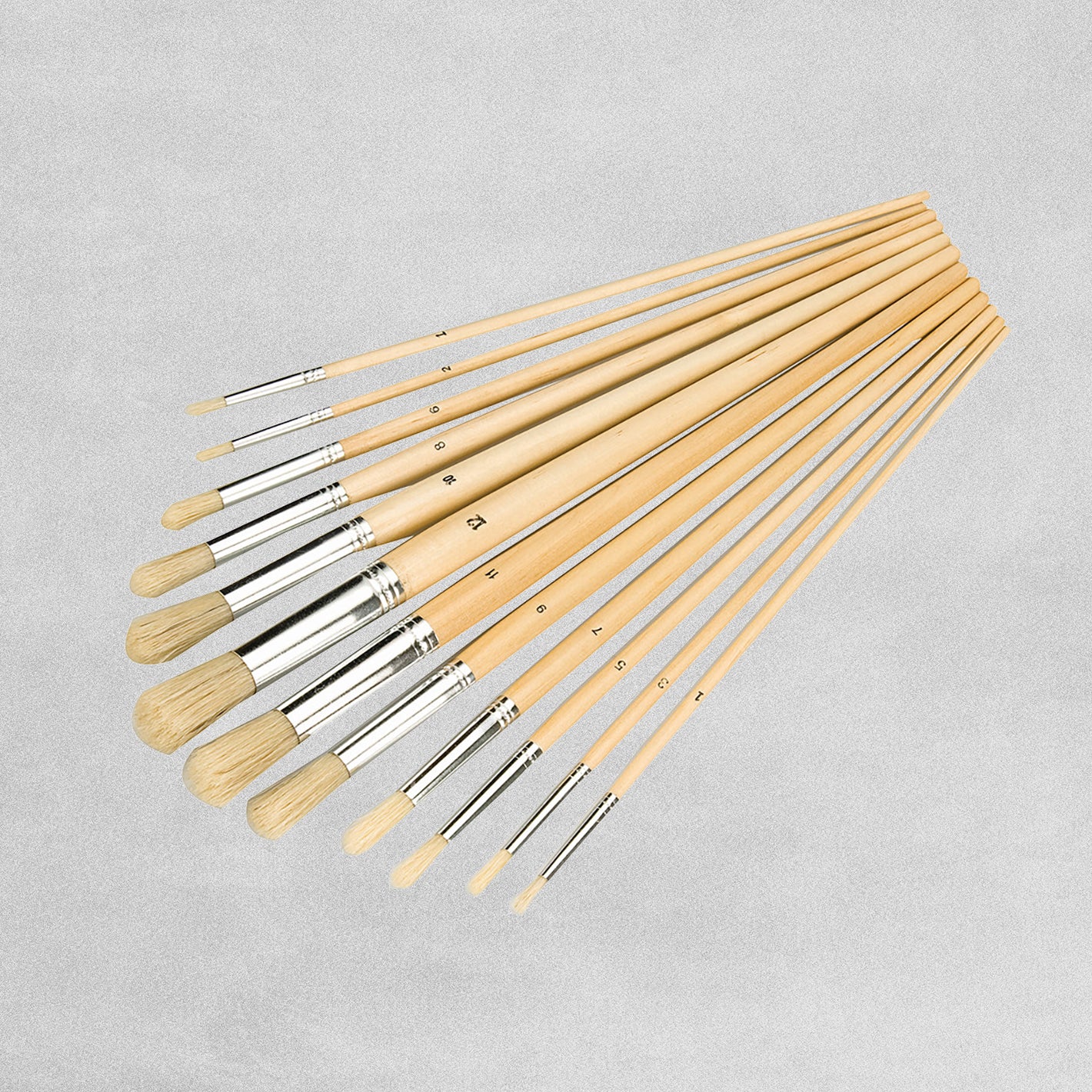 Silverline Artist Paint Brush Set 12pc Round  & Pointed Tips