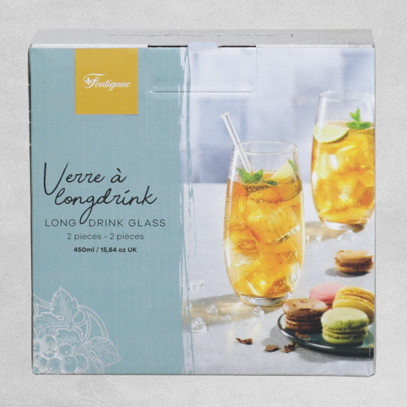 Fontignac Cristalline Tall Glasses Pack of 2 - 450ml