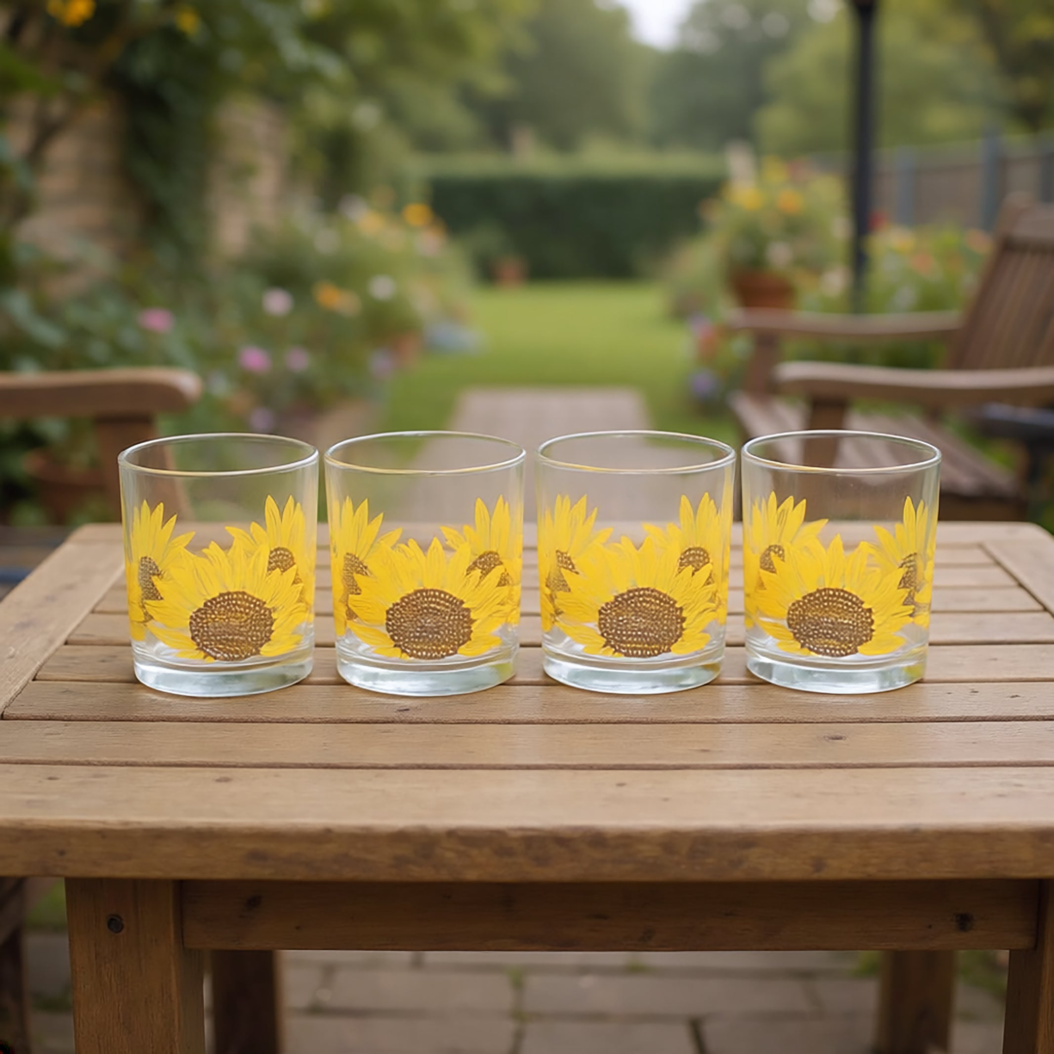 Sunflower Set of 4 Glass Tumblers 22cl