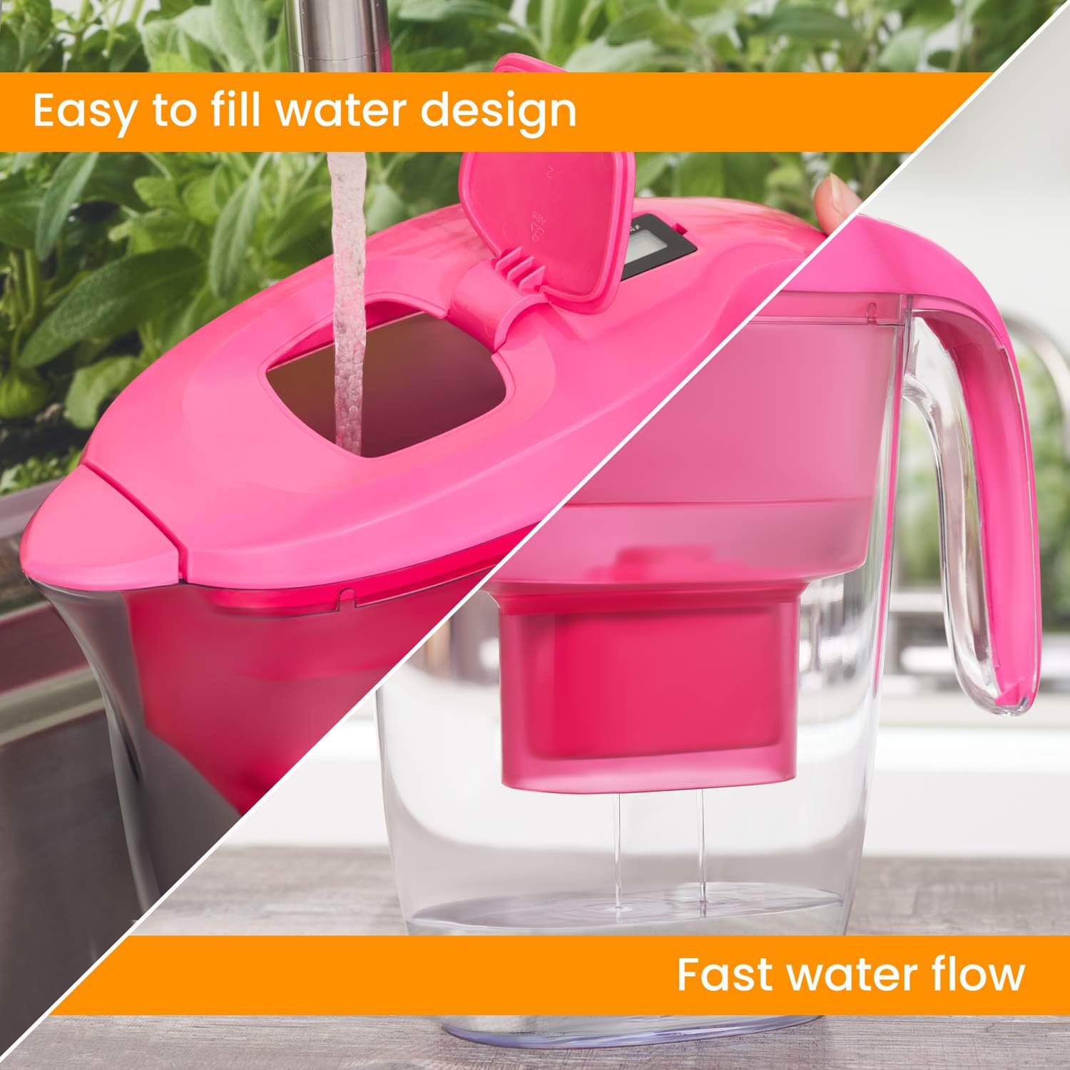 Nouveaux 2.7L Water Filter Jug – Reduces impurities. Includes 1x 3-Month (90days) Filter