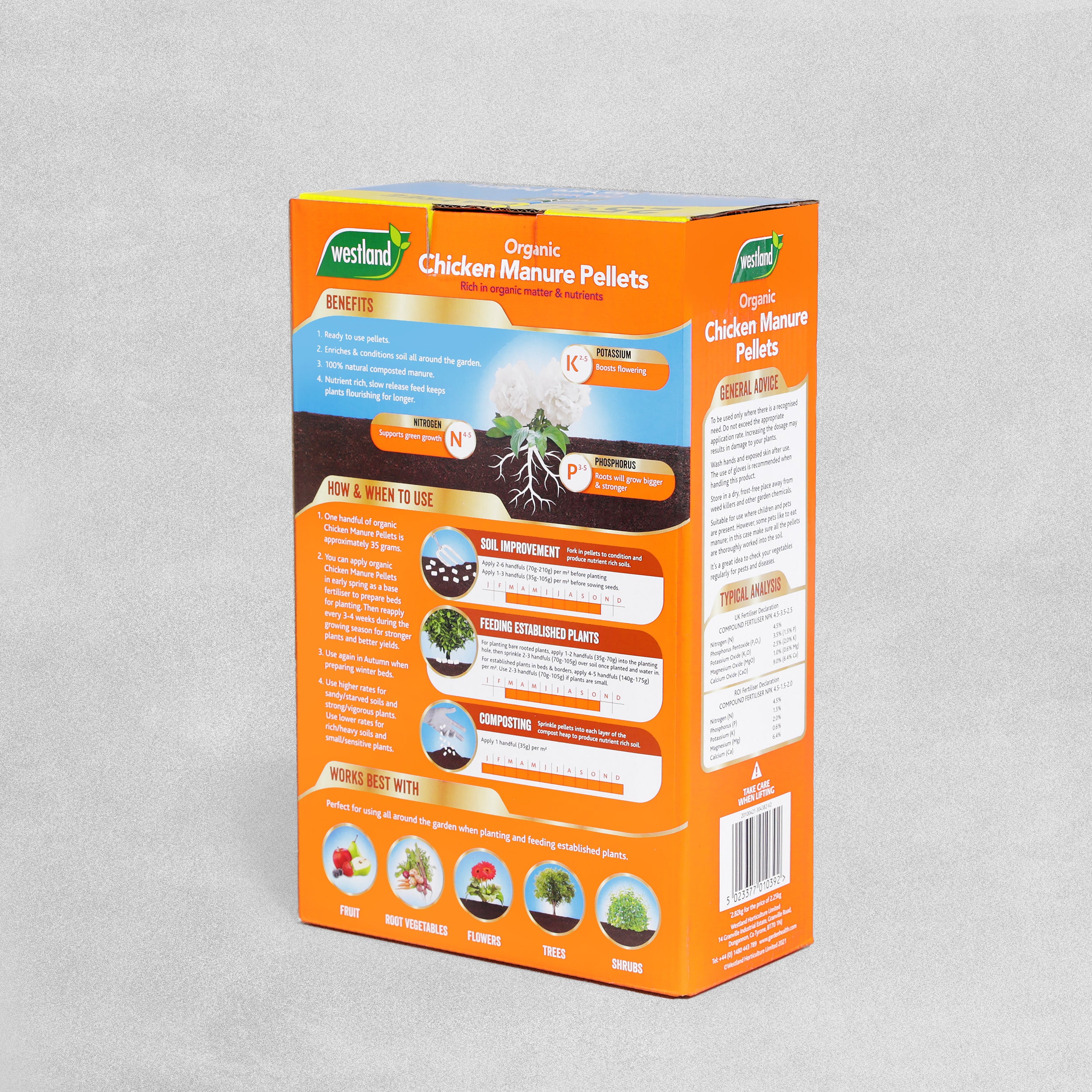Westland Chicken Manure Pellets - 2.25kg + 25% Extra Free