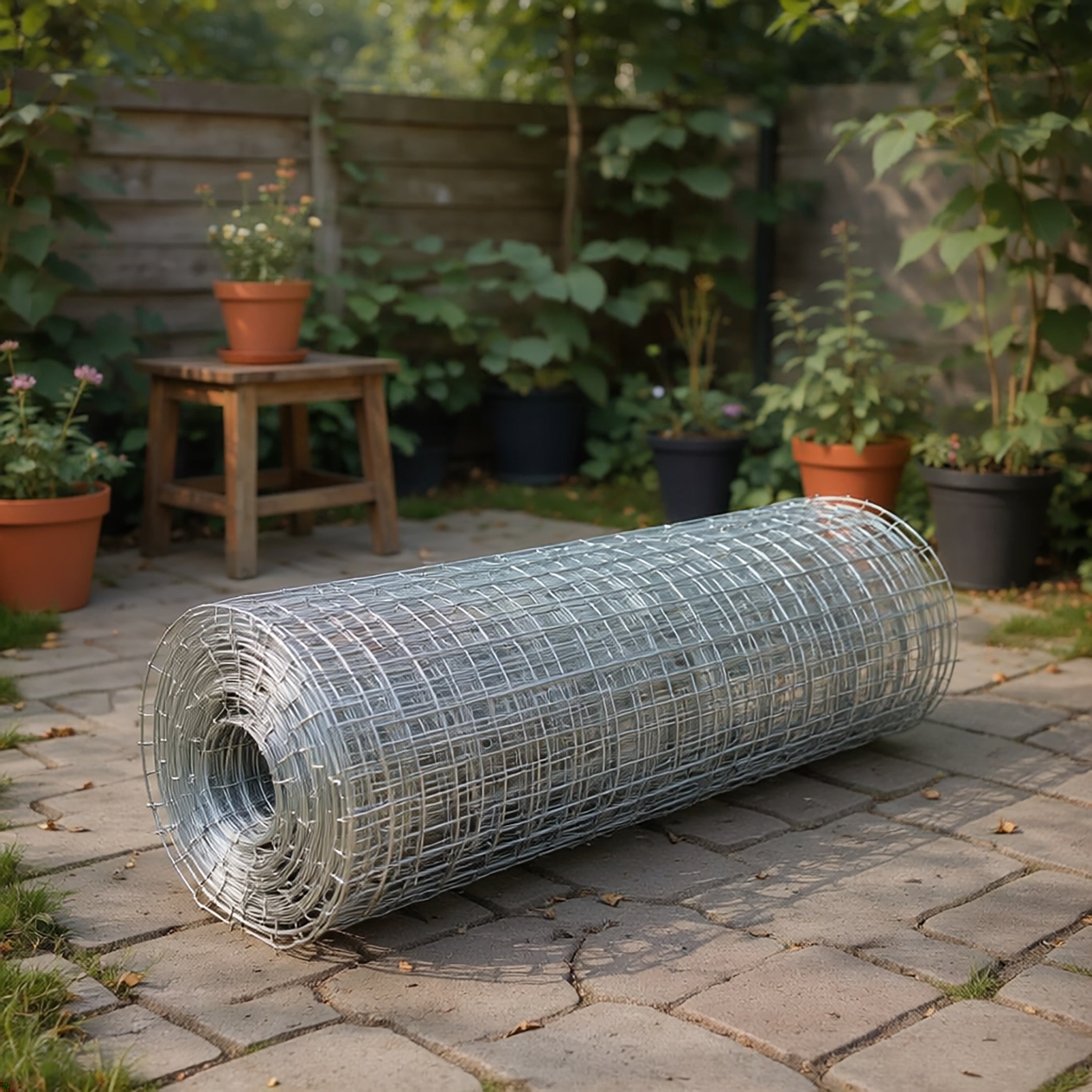 Galvanised Square Mesh 25mm Square - 1m  x 5 metres