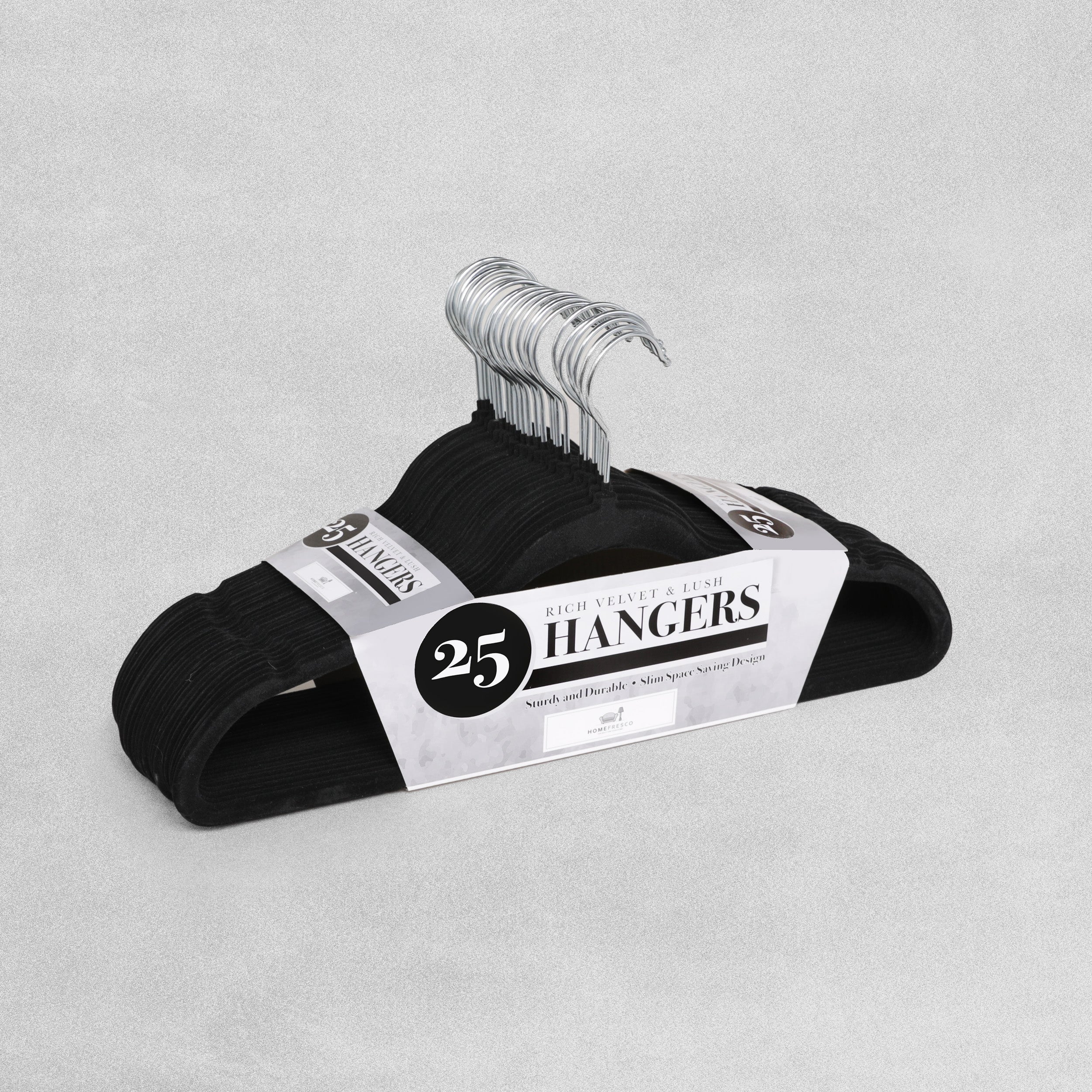 Velvet Hangers - Black - 25pcs
