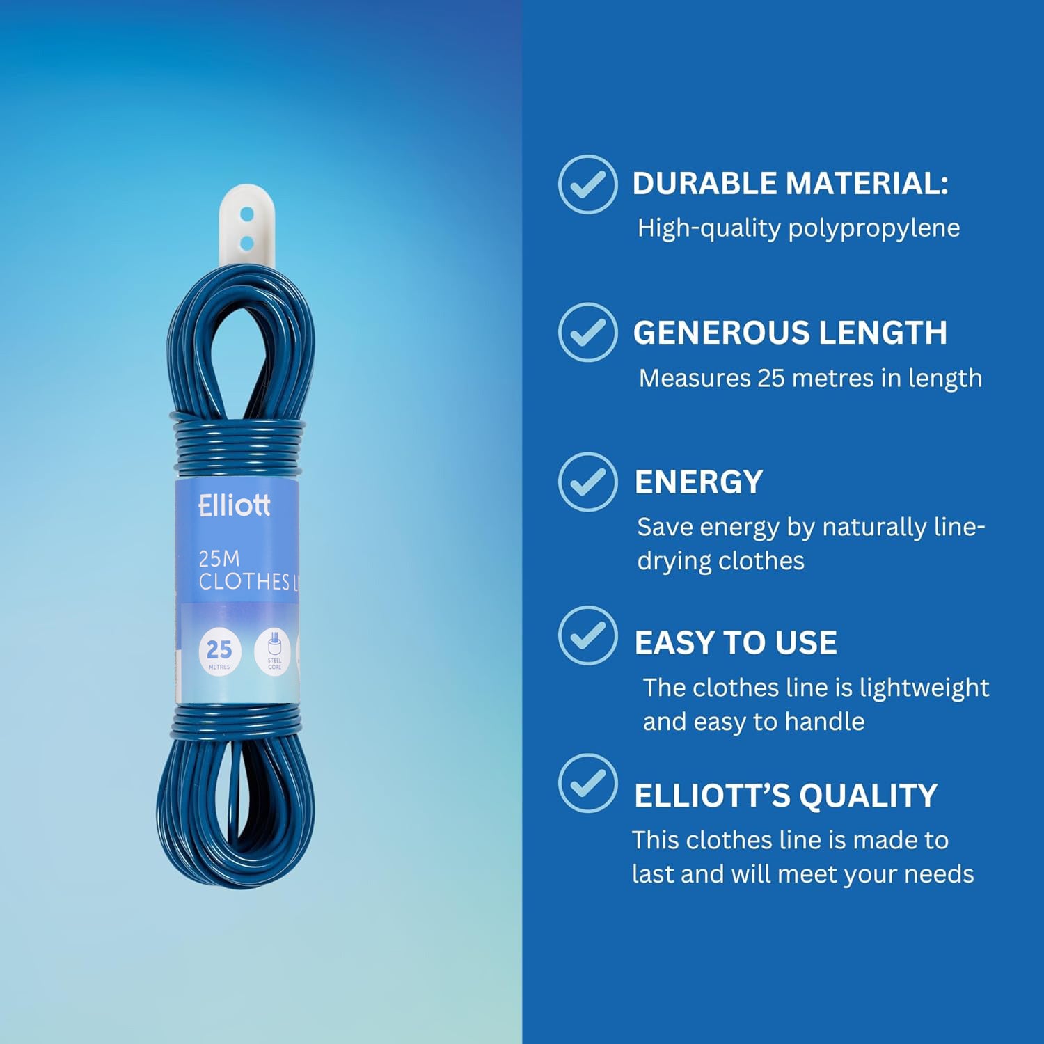 Elliott Steel Core Clothes Line - 25m