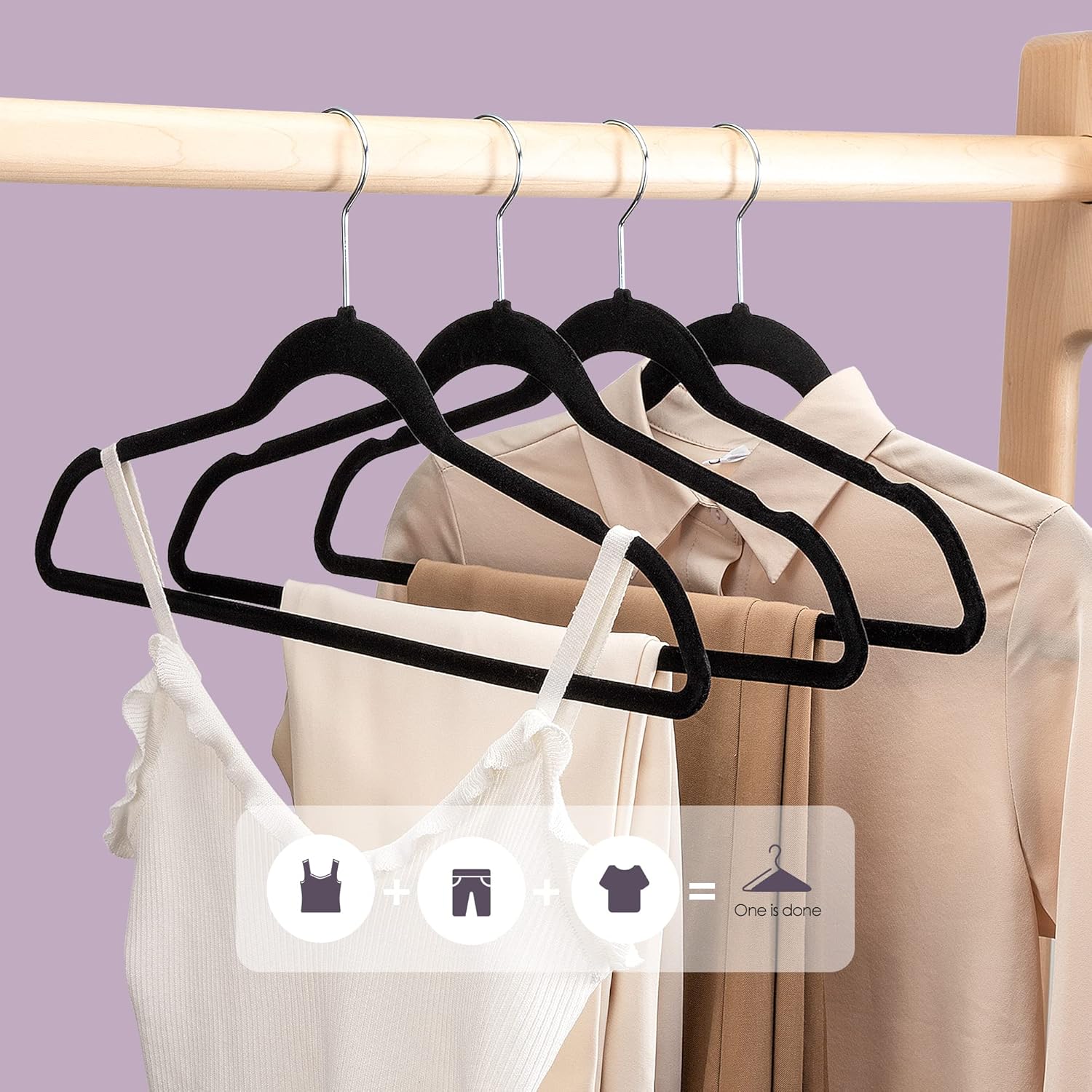 Velvet Hangers - Black - 25pcs