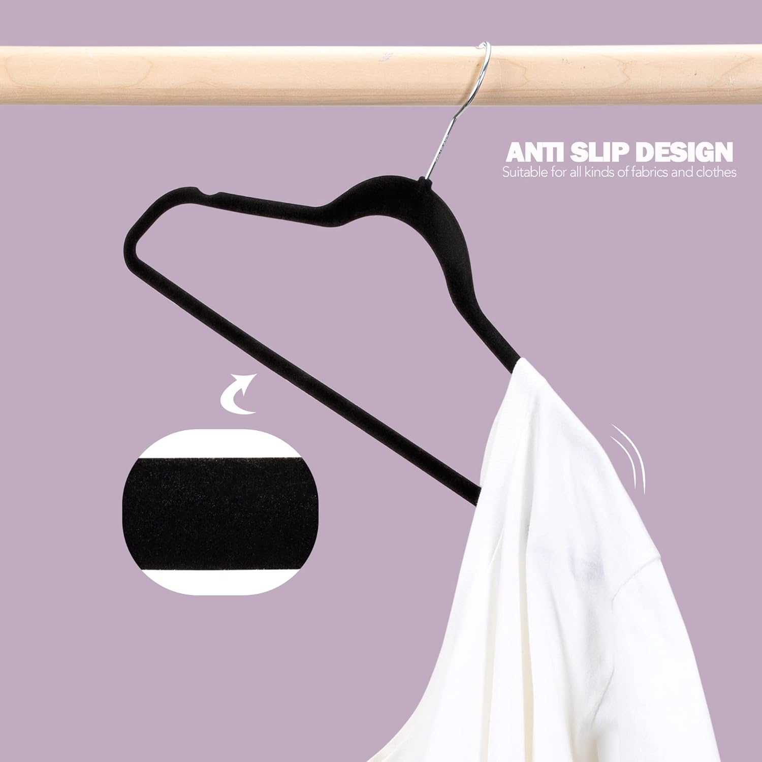 Velvet Hangers - Black - 25pcs