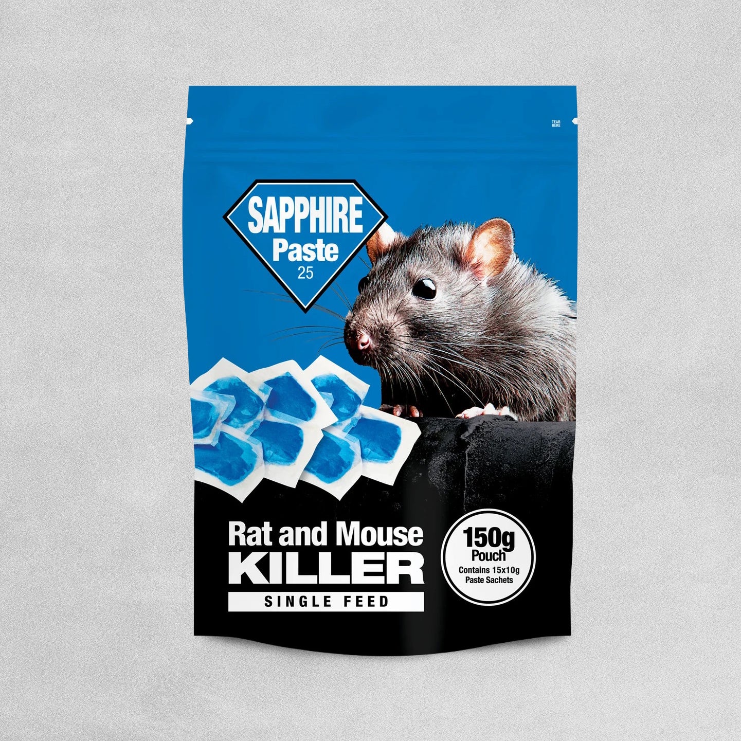 Sapphire Paste 25 Rat and Mouse Killer - 150g Pouch