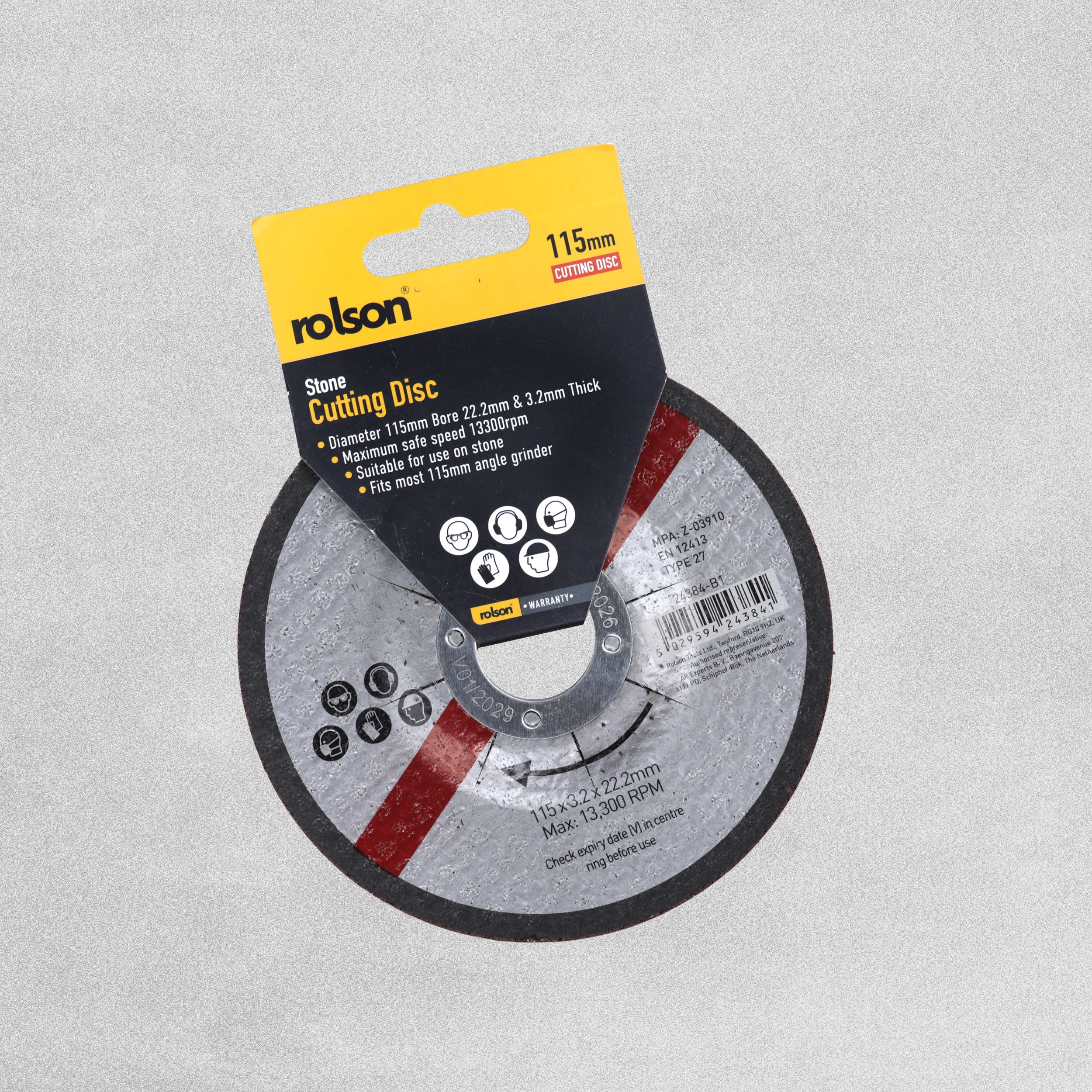 Rolson Stone Cutting Aluminium  Disc  115 x 1 x 22.2mm