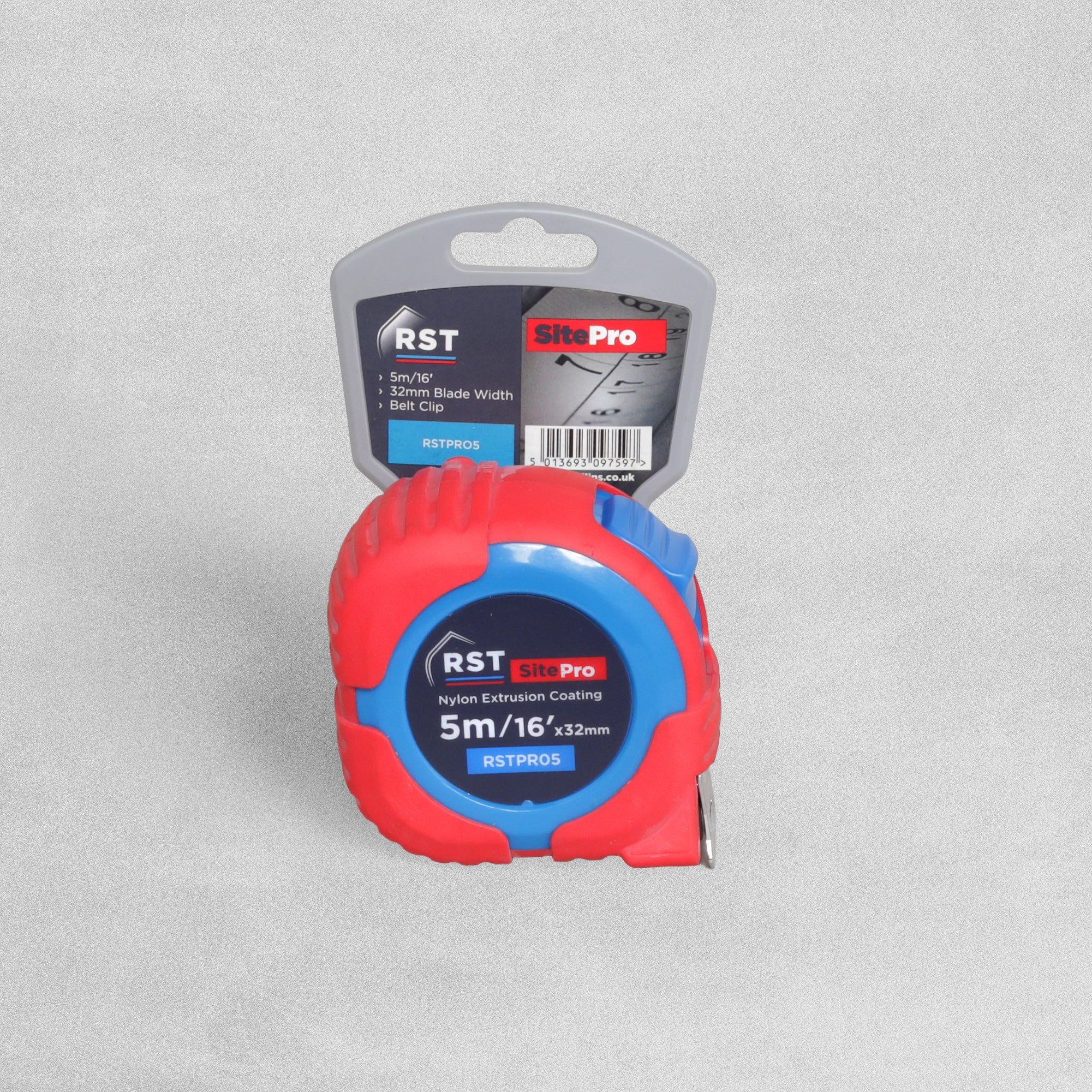 RST Site Pro 5m / 16ft Tape Measure 32mm Width with Belt Clip