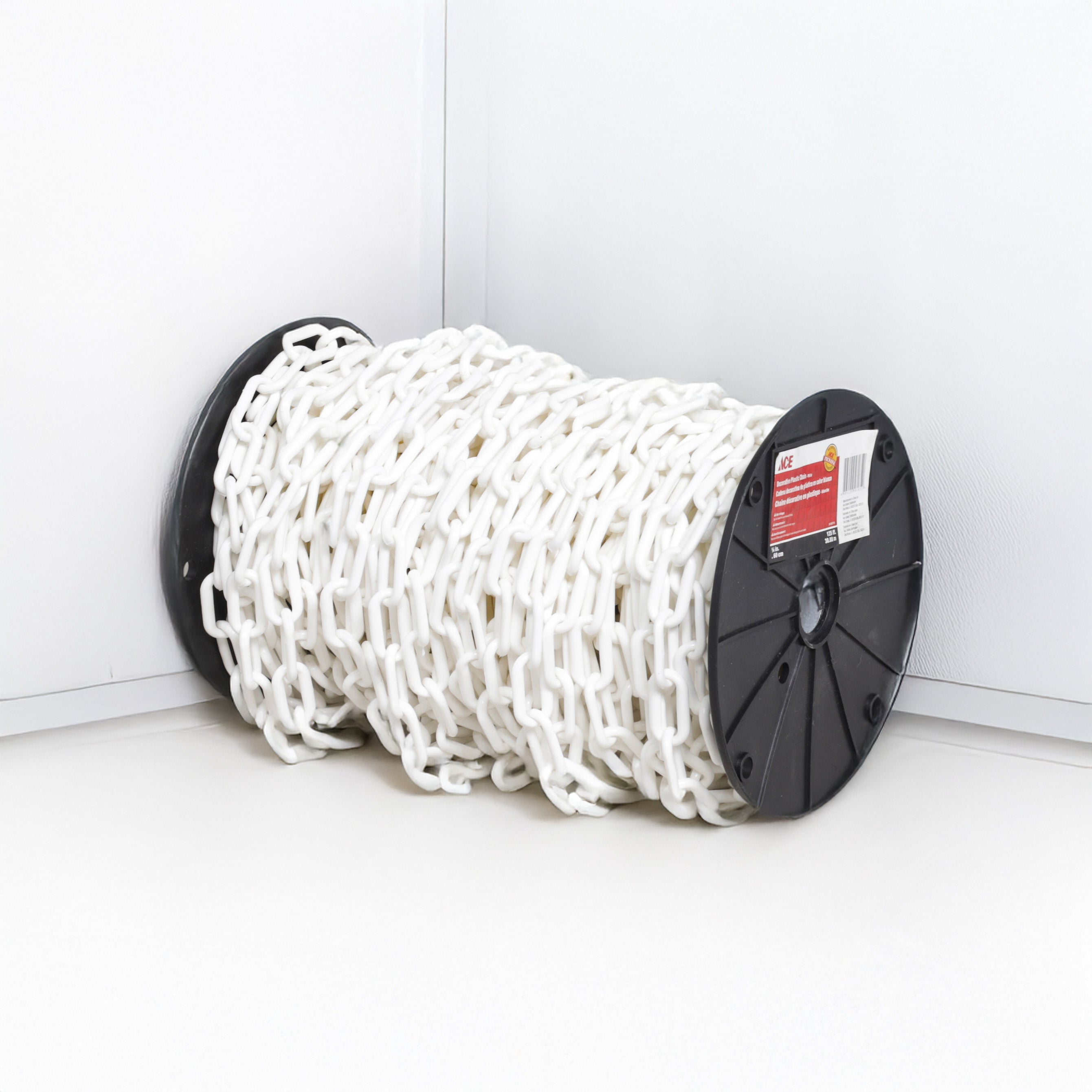 Ace Decor Plastic Chain White 38m- 125ft- 1/4" 60cm