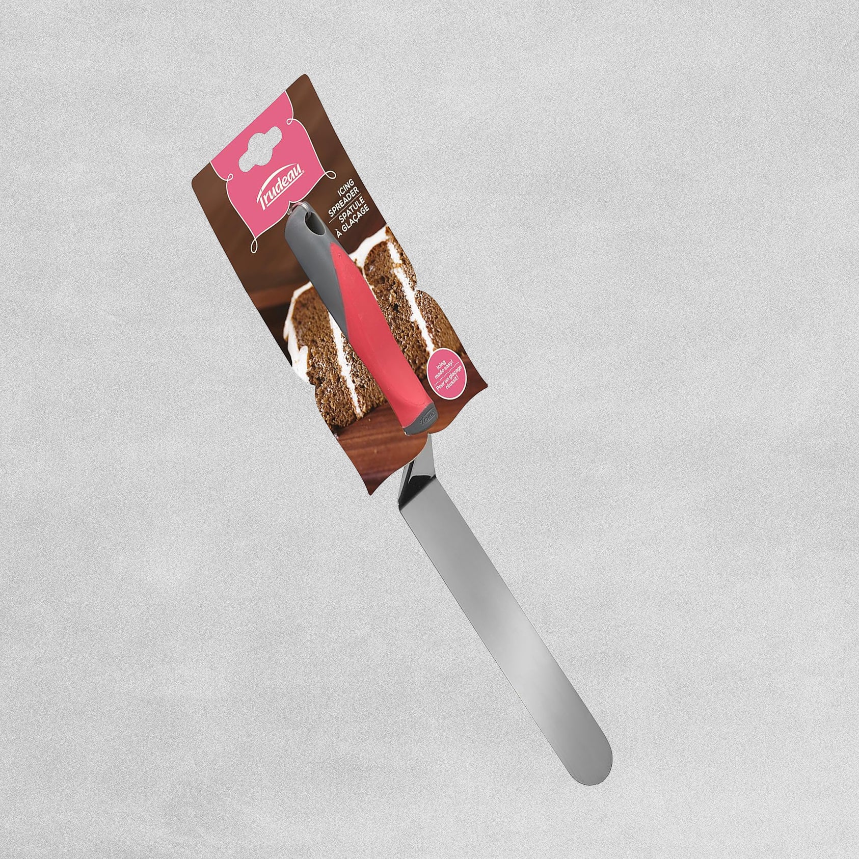 Trudeau Large Icing Spreader, Stainless Steel, Pink
