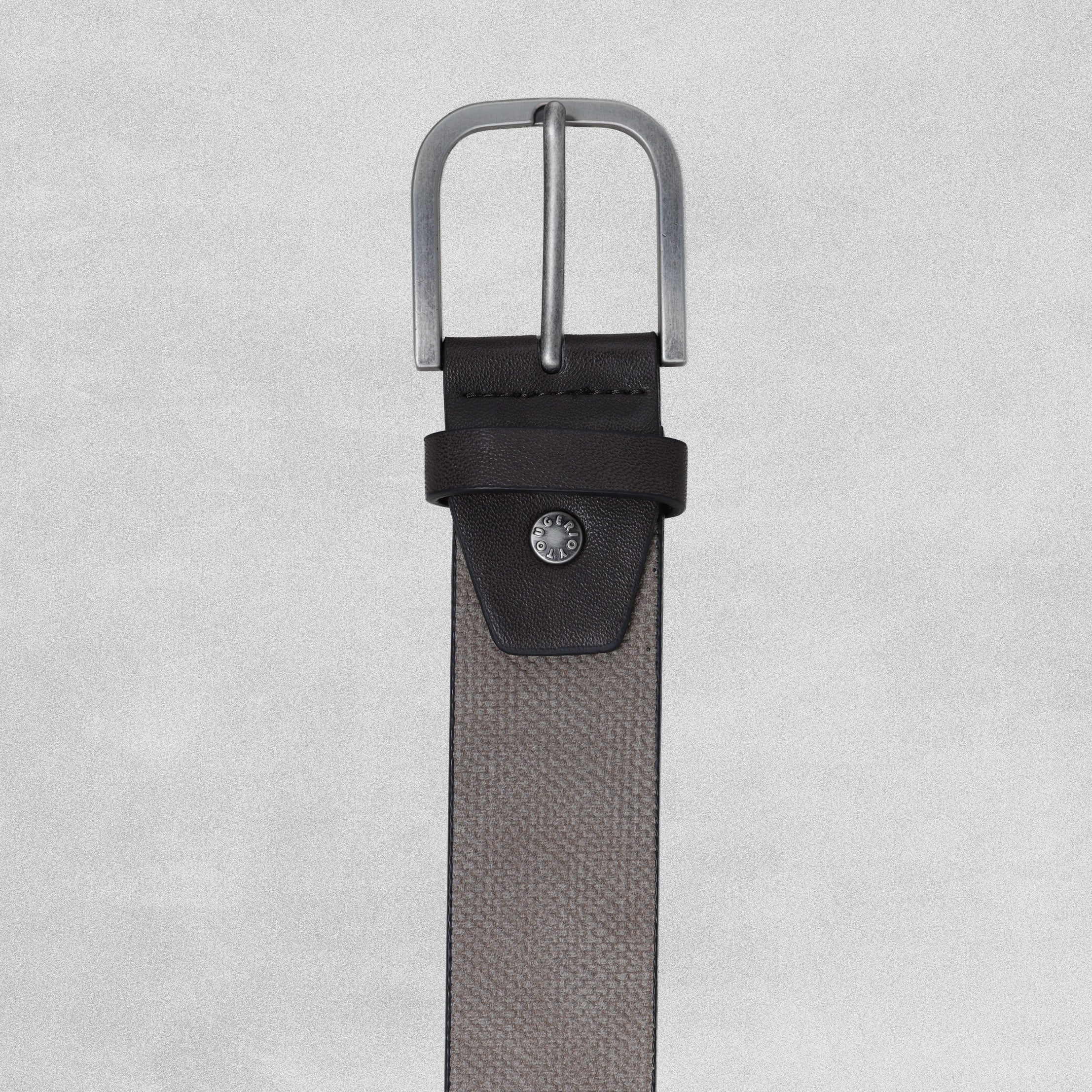 Tougerjoy Real Leather Mens Belt - Textured Brown