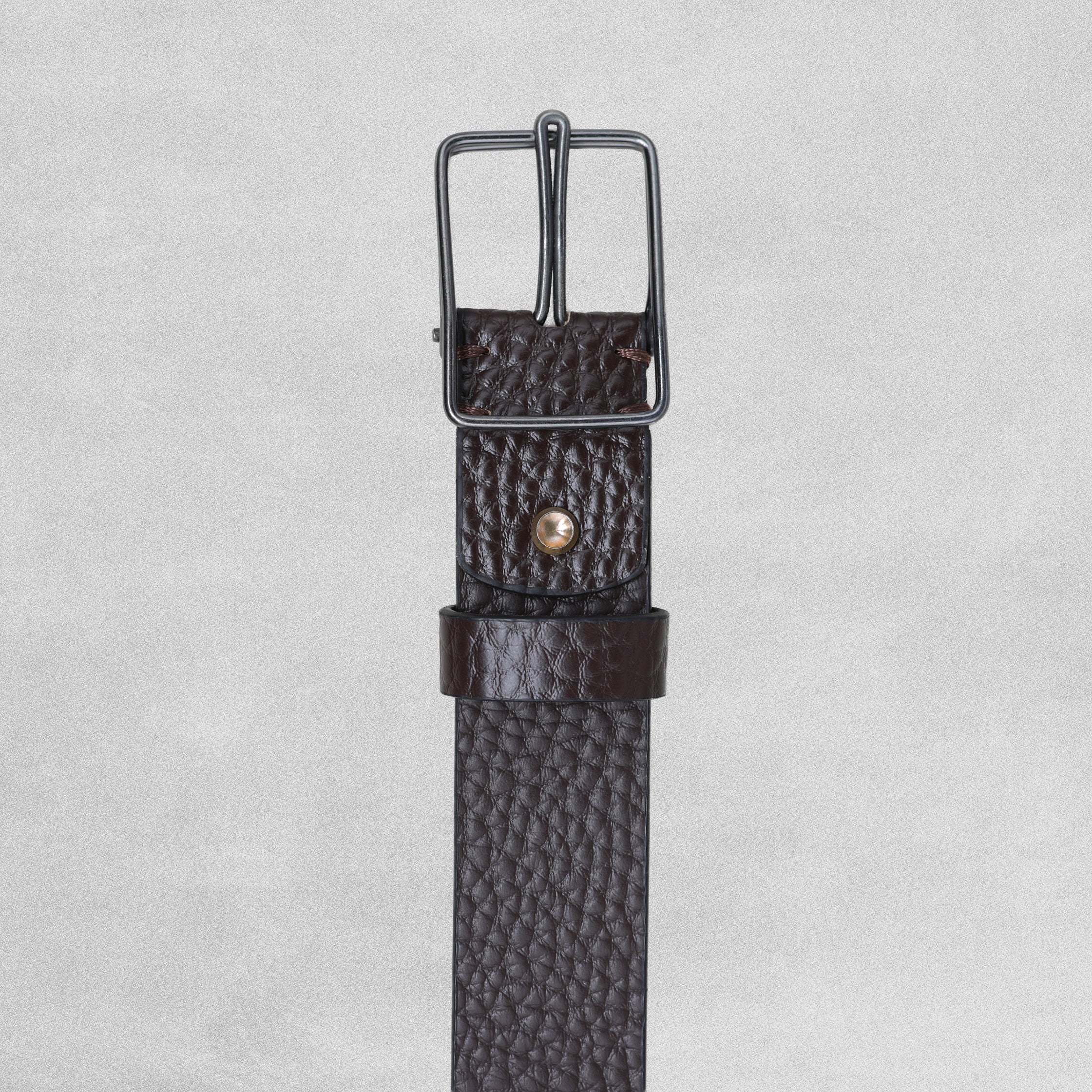 Tougerjoy Real Leather Mens Belt - Pebbled Textured Brown