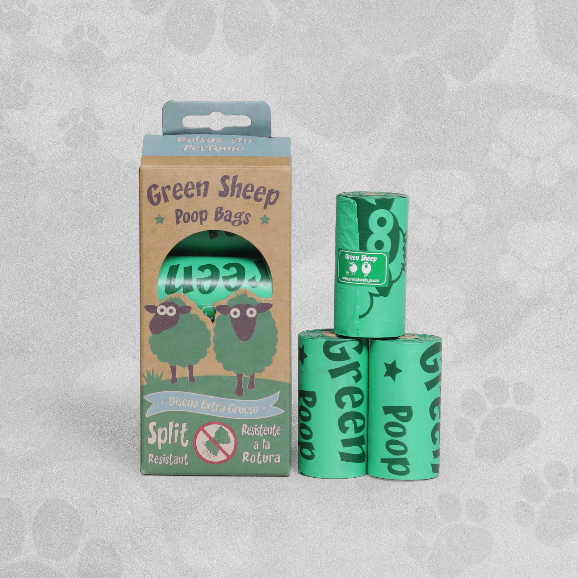 Green Sheep  Poop Bags 8 Rolls (120pcs)