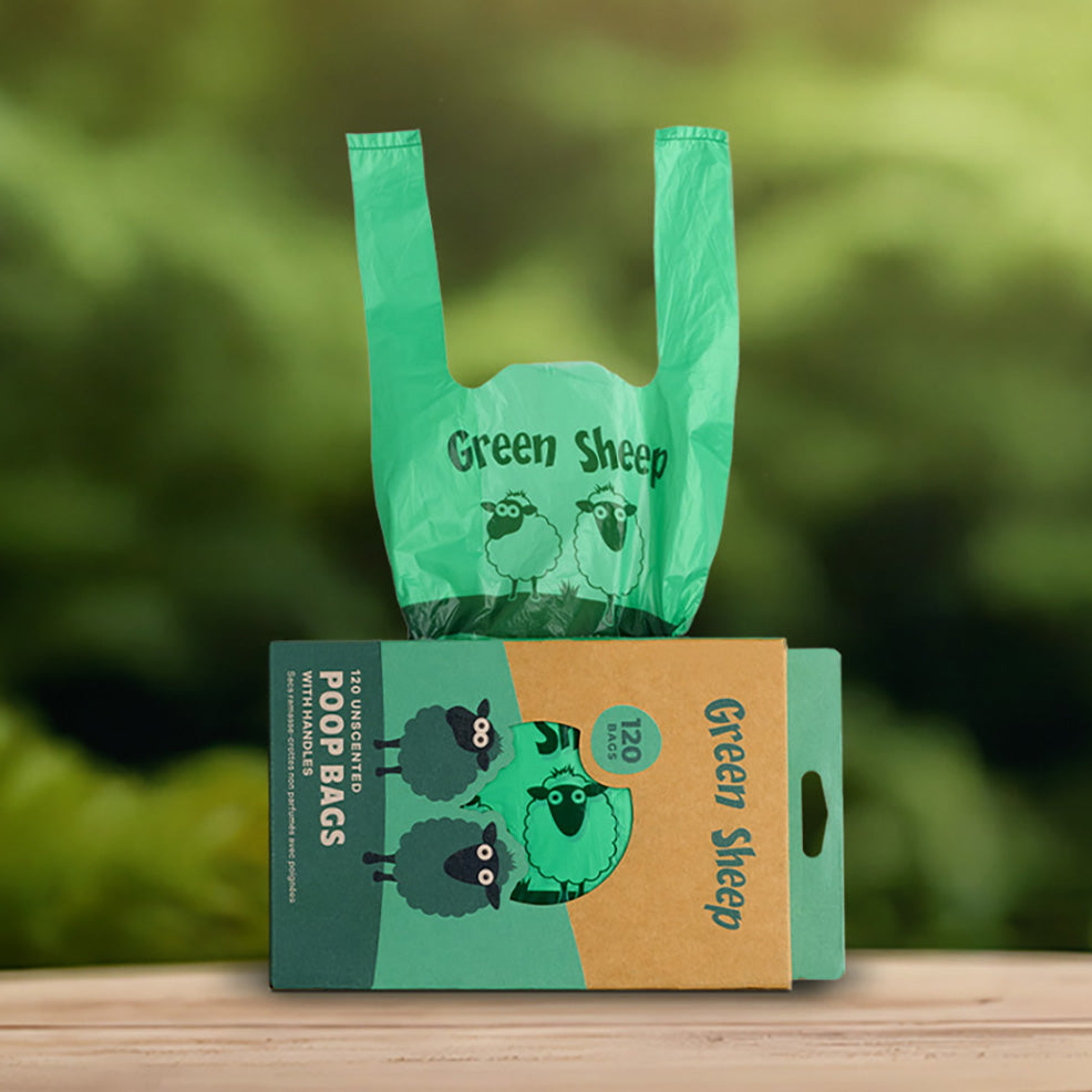 Green Sheep Poop Bags With Strawberry Scent- 18 Rolls (270 pcs)