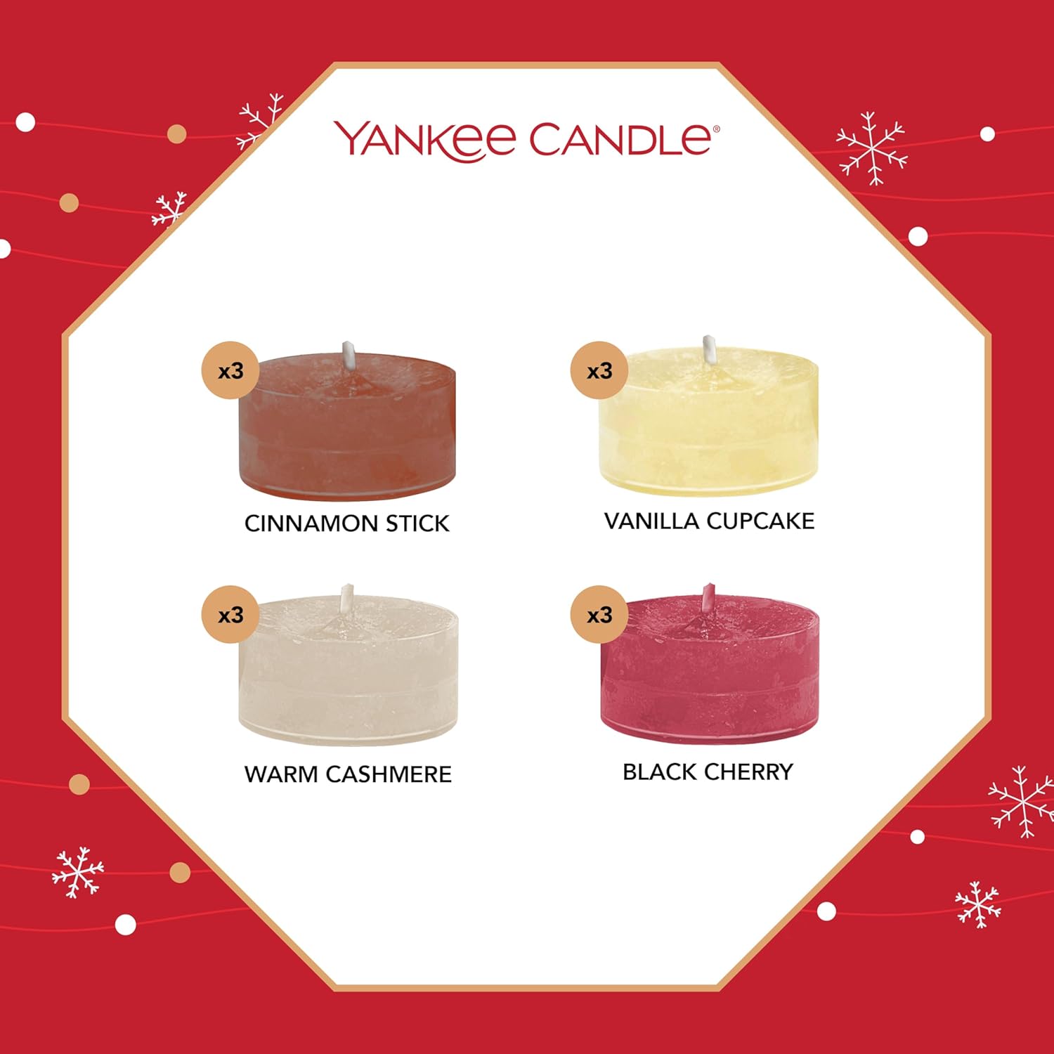Yankee Candle Advent Calendar Scented Candles Gift Set - 24 Scented Tealights and 1 Tealight Holder