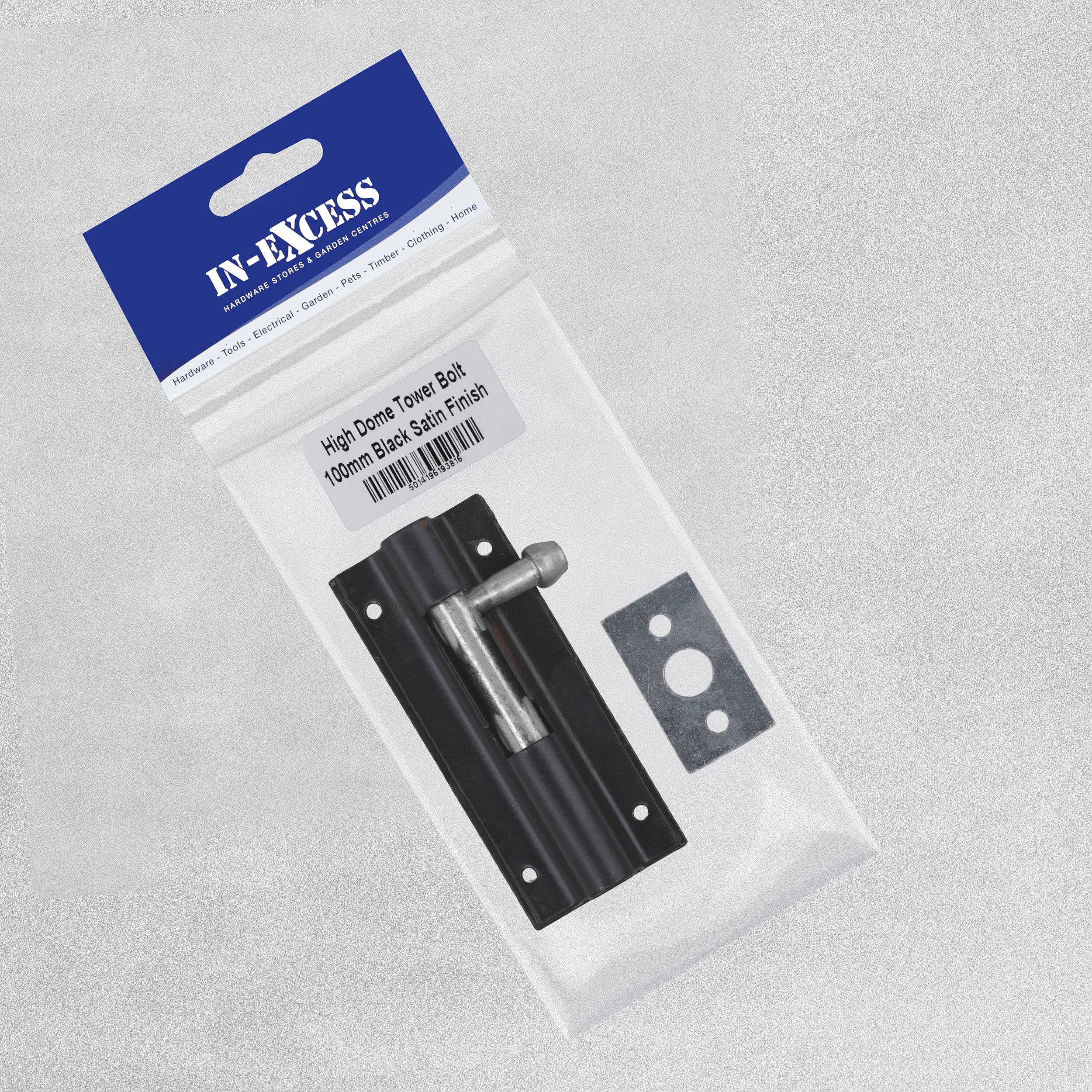 High Dome Tower Bolt 100mm Black Satin Finish