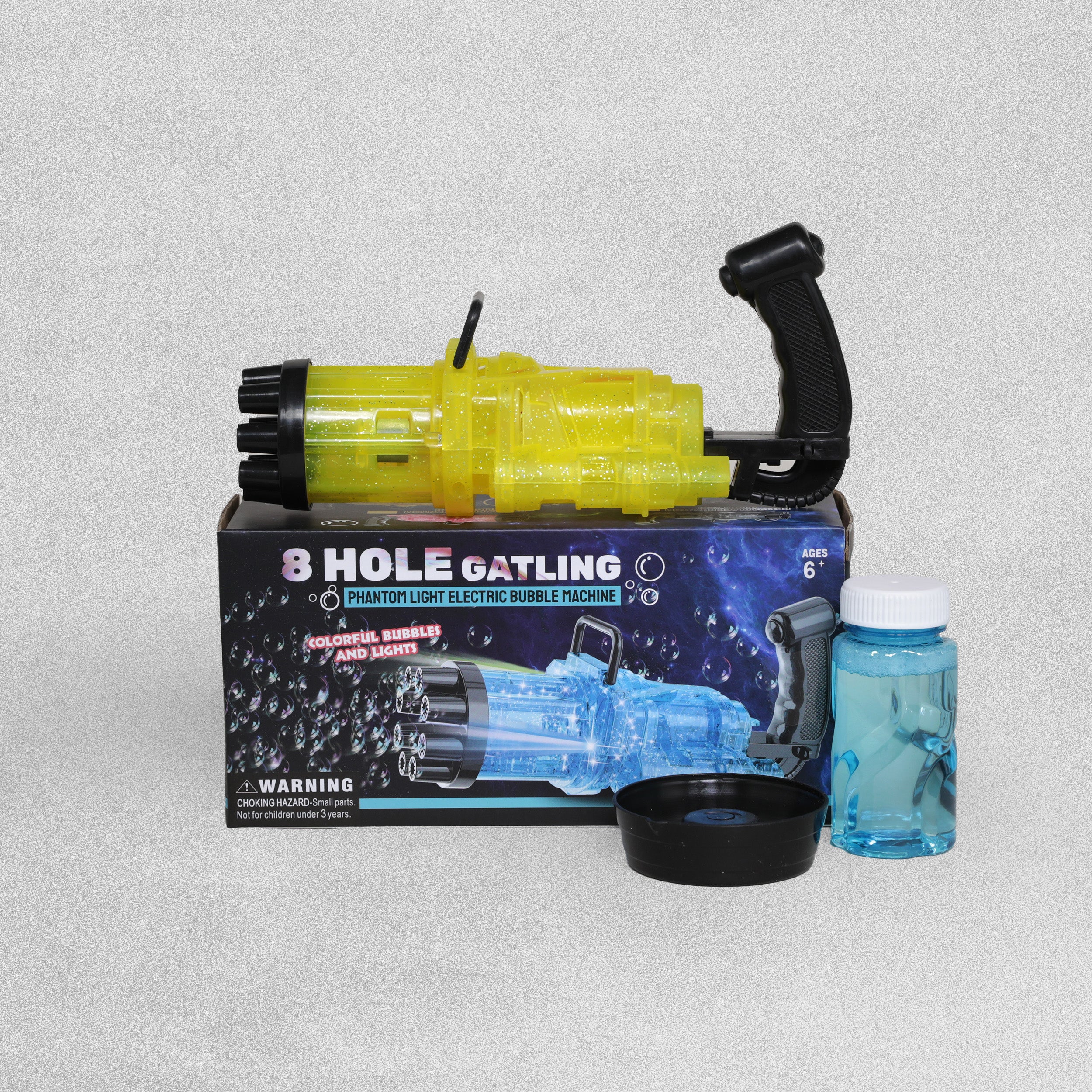 8 Hole Gatling Phantom Light Electric Bubble Machine - Various Colours Available