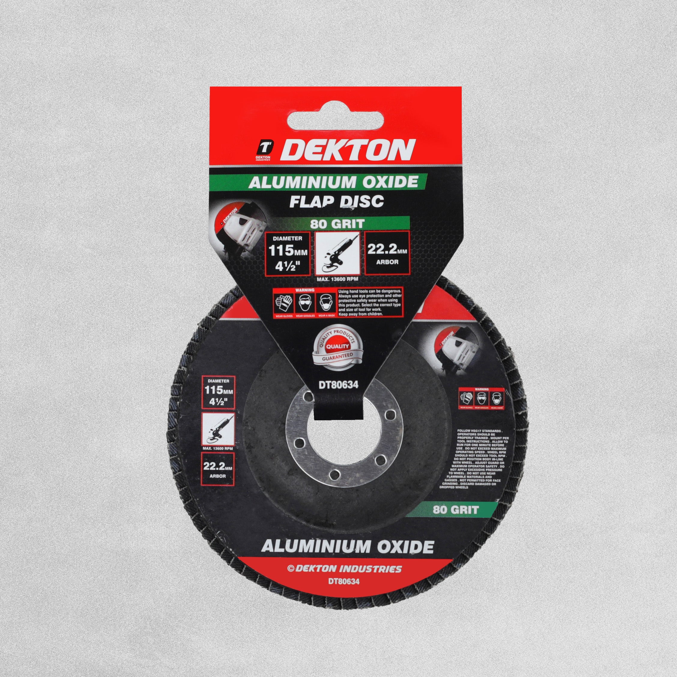 Dekton Aluminium Flap Disk 115mm - 80 Grit