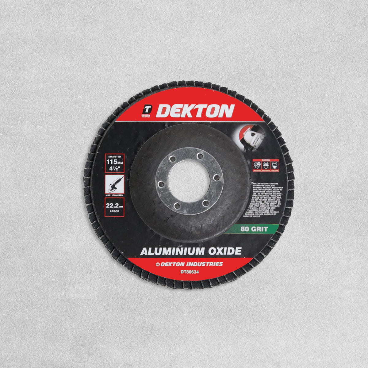 Dekton Aluminium Flap Disk 115mm - 80 Grit