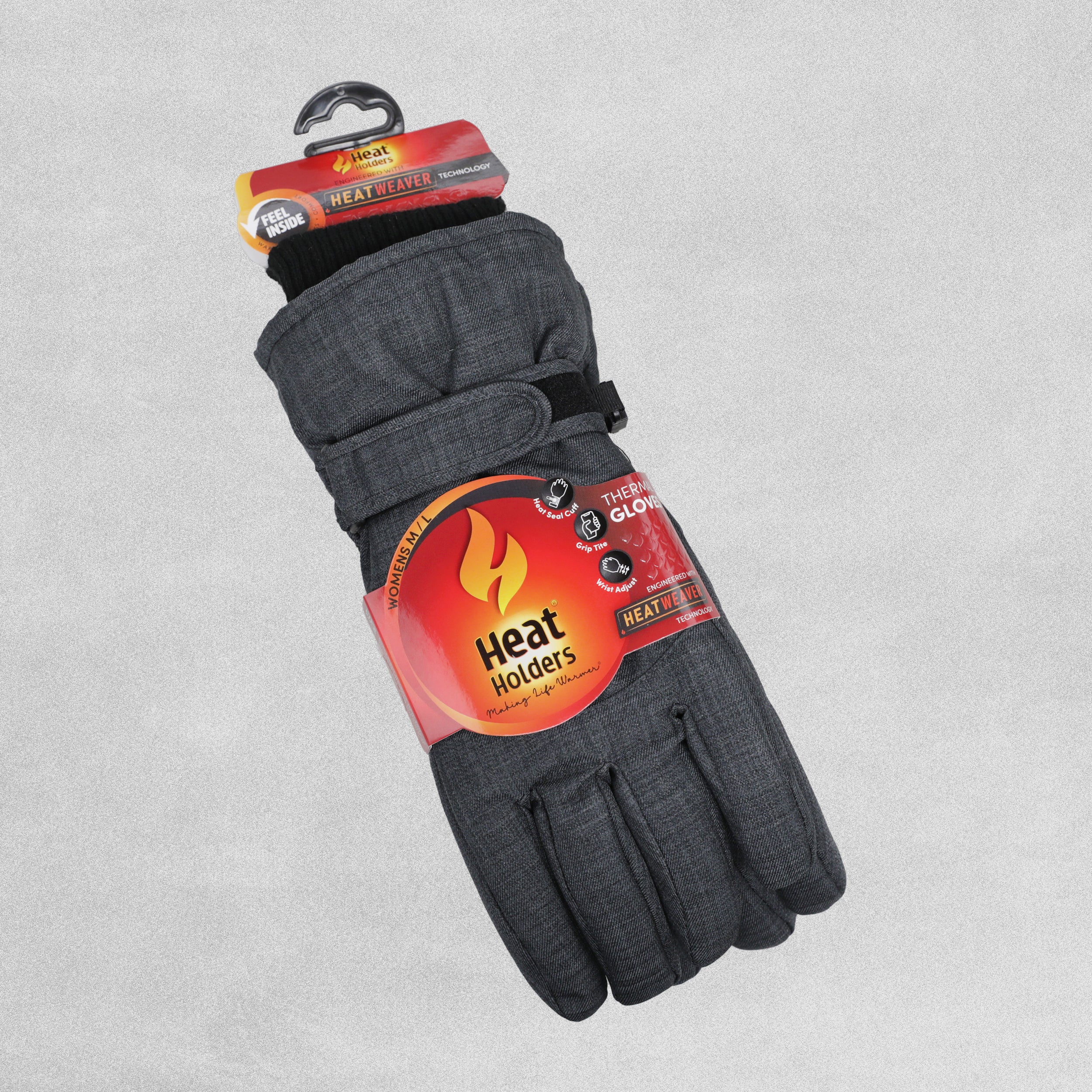 HEAT HOLDERS Ladies Thermal SKI Gloves - Grey