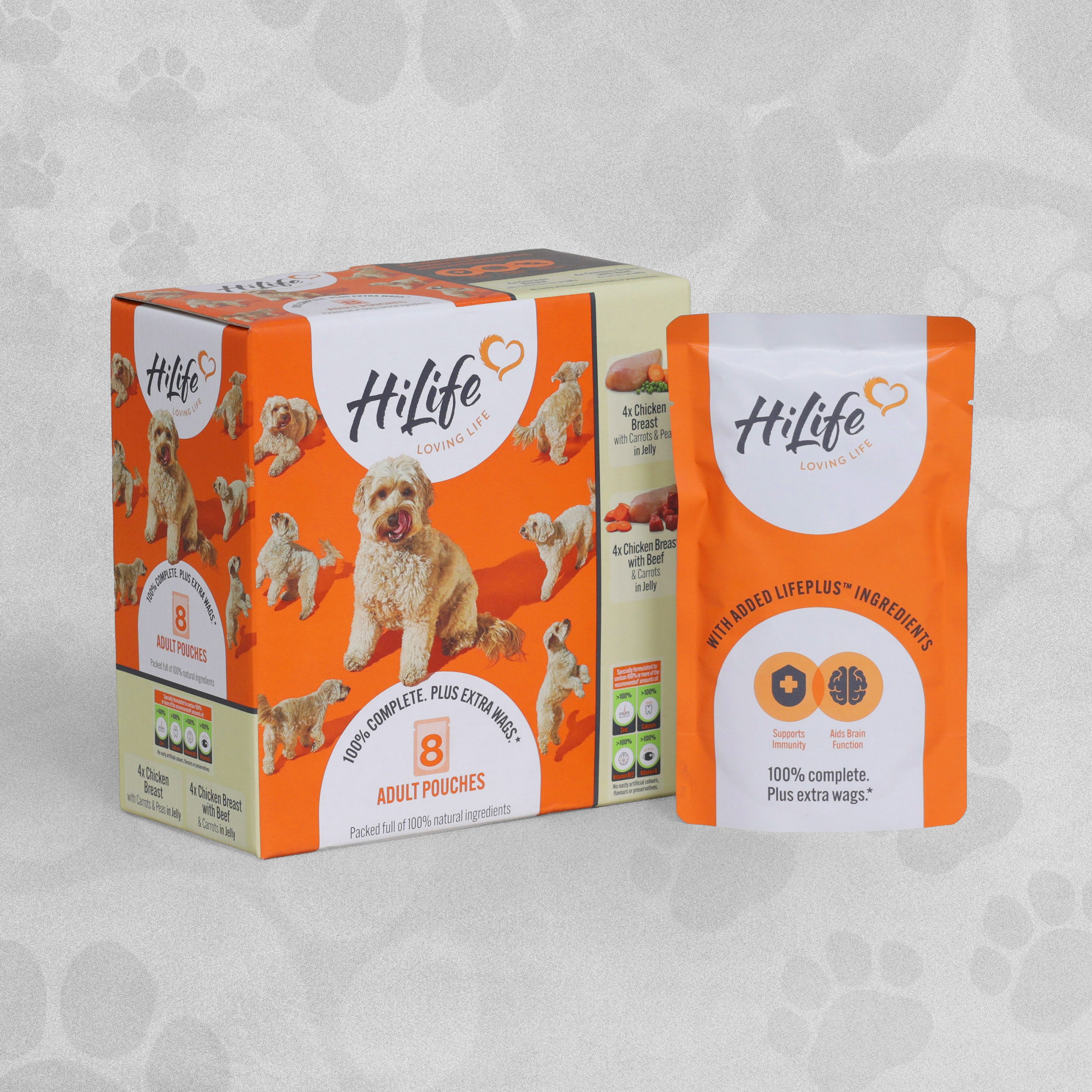 HiLife Adult Dog Food Pouches - 8pcs