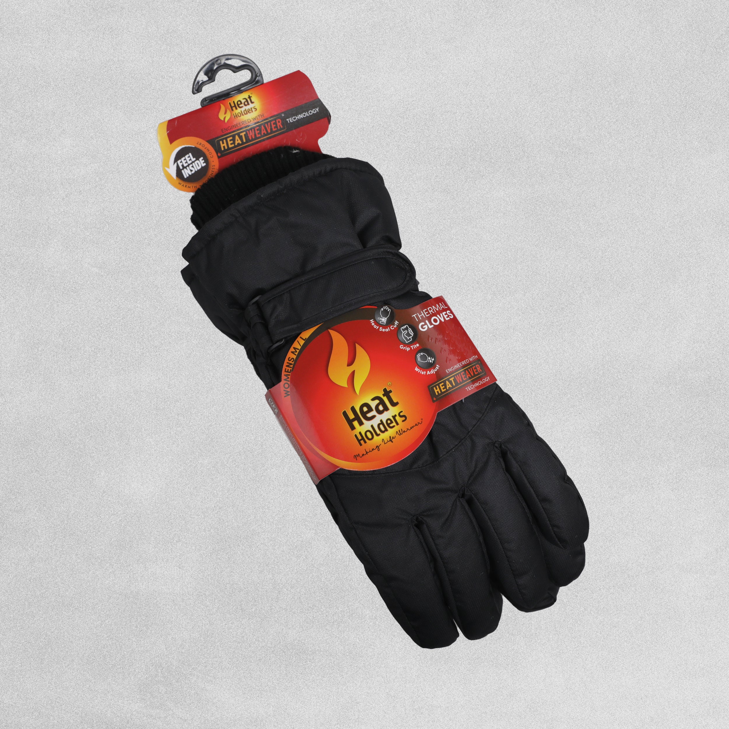 HEAT HOLDERS Ladies Thermal SKI Gloves - black