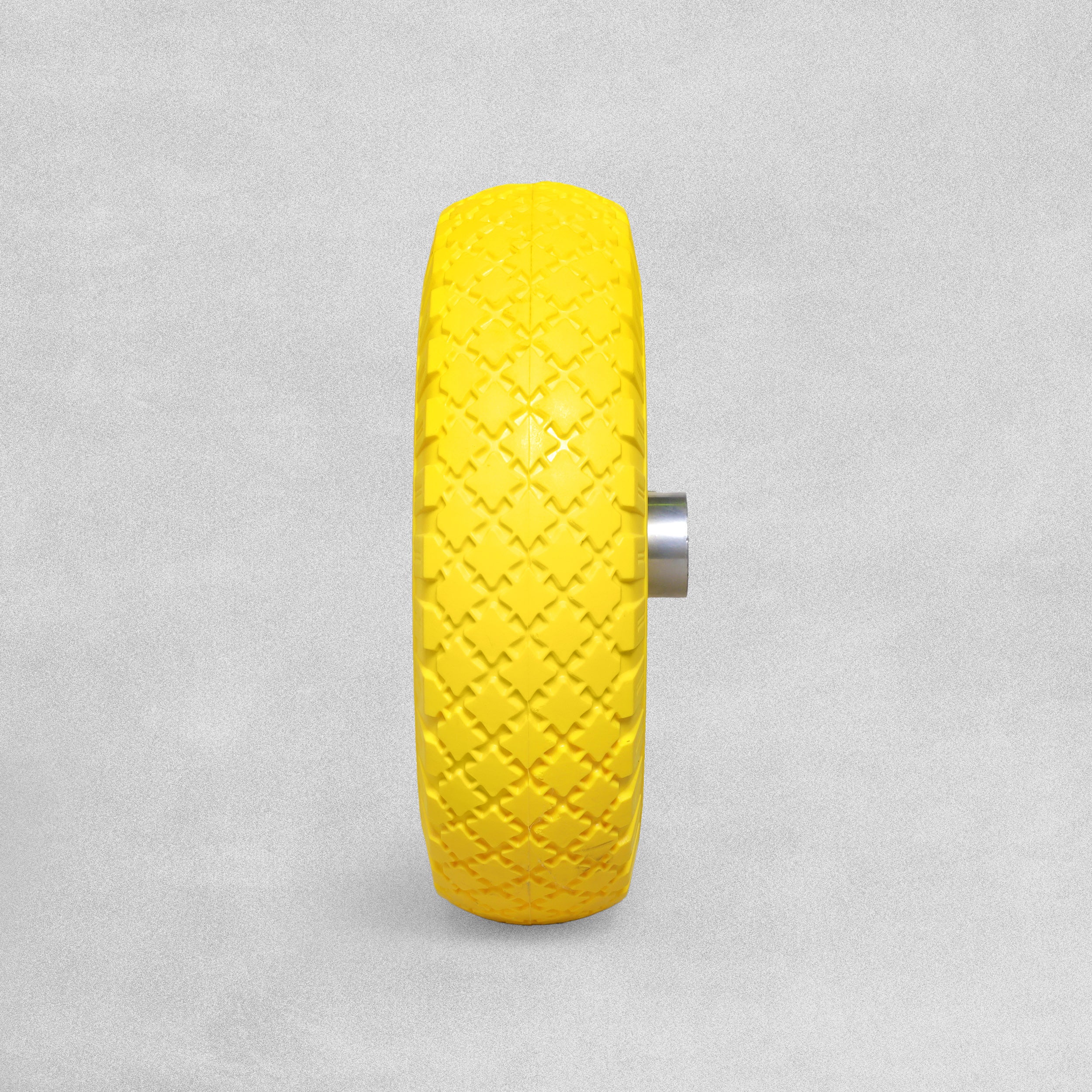 In-Excess Hardware Solid Puncture Proof Replacement PU Sack Truck Trolley Wheel - Yellow (250mm)